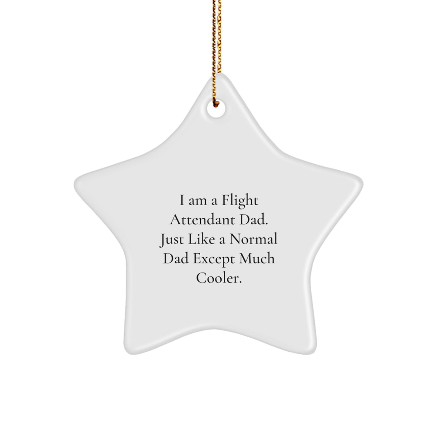 Funny Flight Attendant Dad Gifts, Star Ornament for Men, Unique Christmas Unique Gifts from Dad to Flight Attendant, Funny Quote Gifts for Friends and Coworkers - Image 1