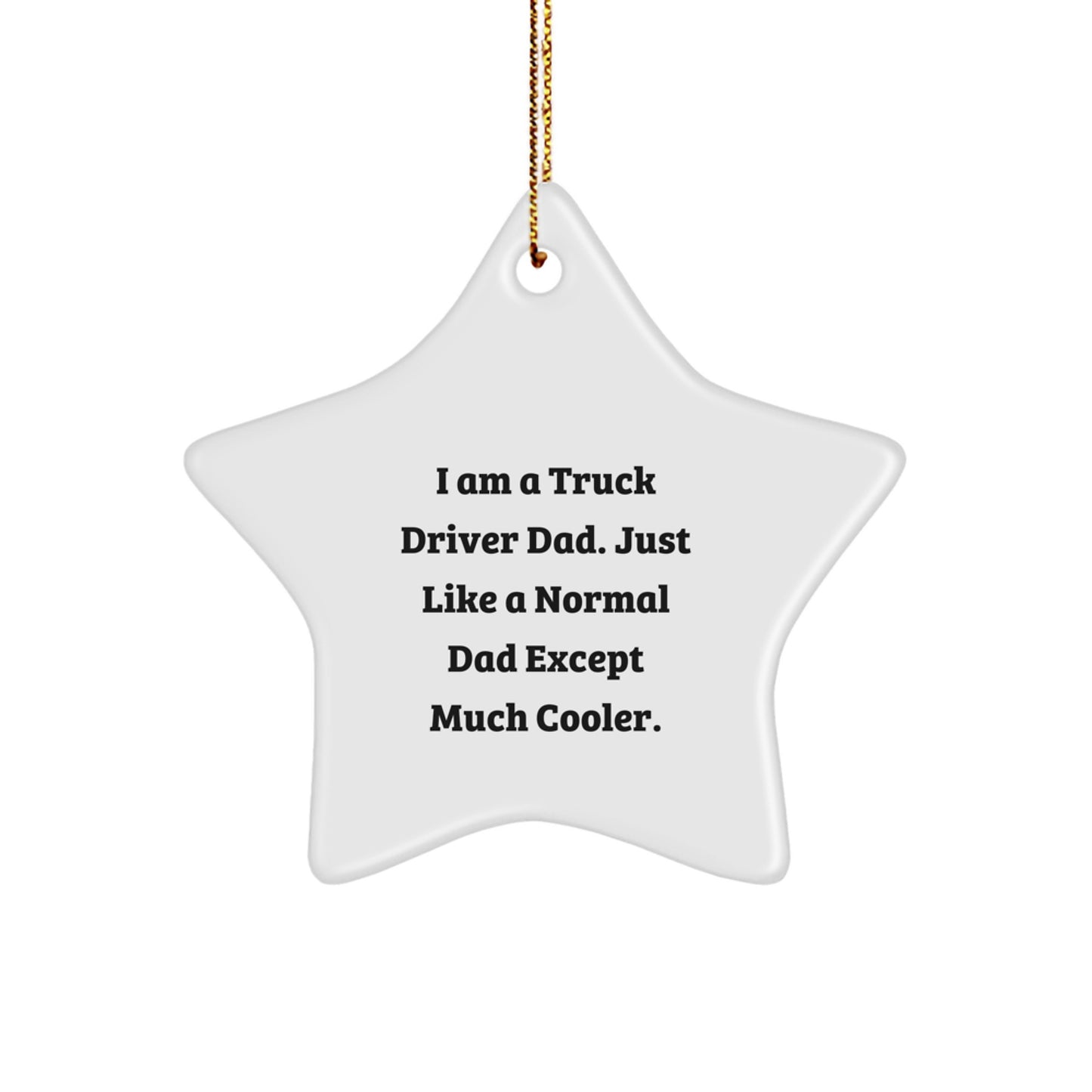 Gifts from Friends to Truck Driver Dad Christmas Star Ornament, Funny Dad Except Much Cooler, Star Shaped Decorations - Image 1