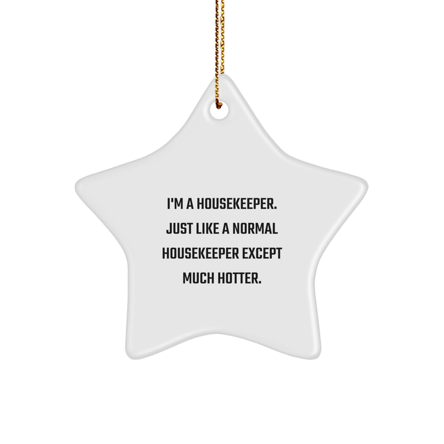 Fun Housekeeper Star Ornament Funny Quote Gifts from Men to Housekeeper Friends for Christmas Unique Gifts - Image 1