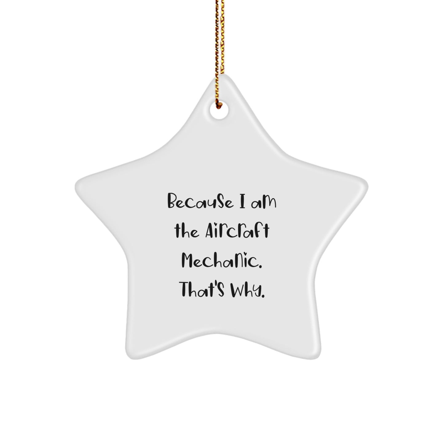 Christmas Gift for Teens Surprise Aircraft Mechanic Star Ornament - Image 1