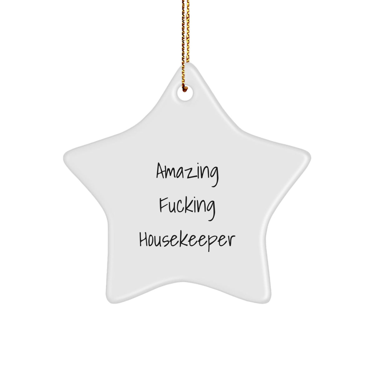 Favorite Christmas Ornament Gift for Kids - Amazing Fucking Housekeeper - Image 1