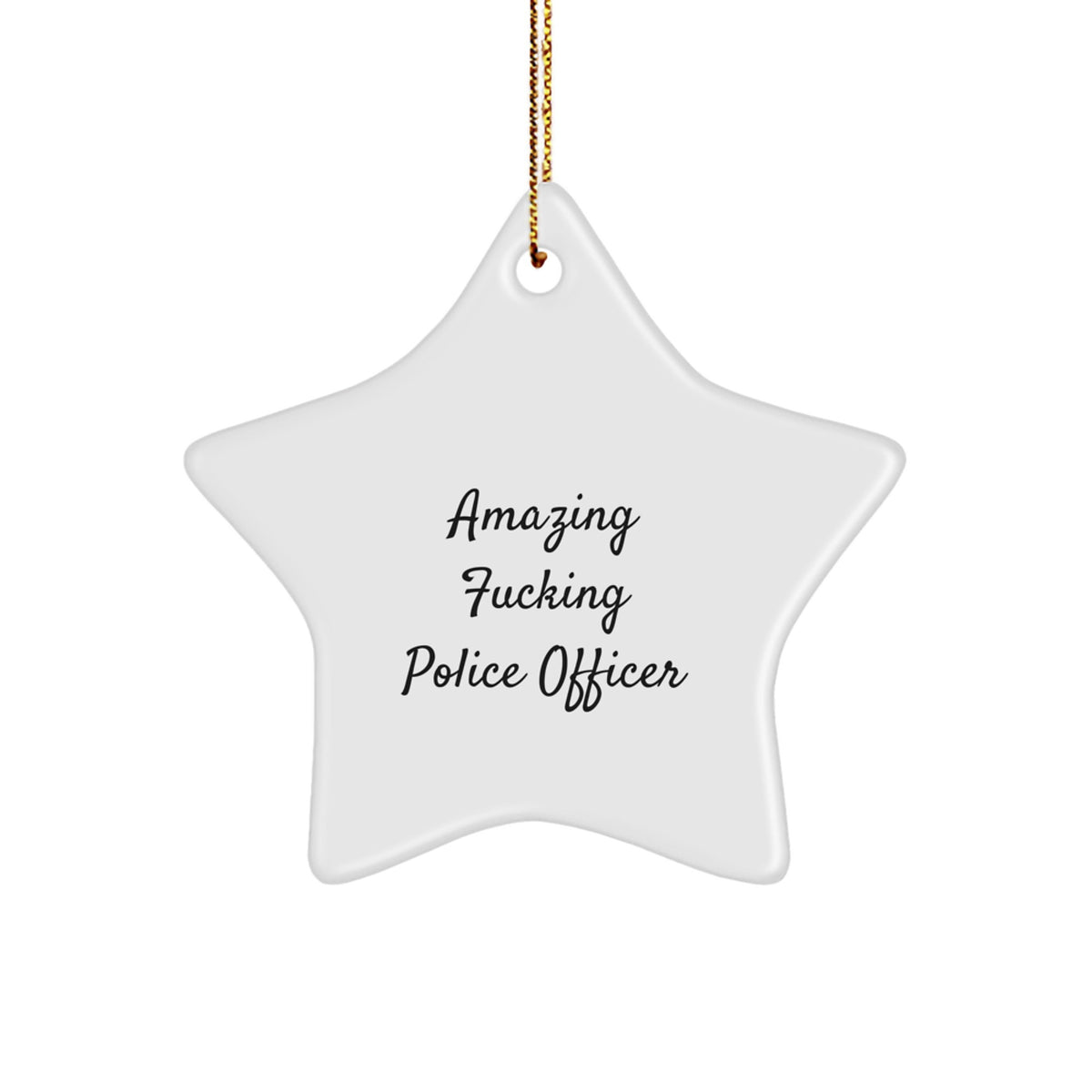 Police Officer Star Ornament Idea for Coworkers Christmas Gift - Image 1