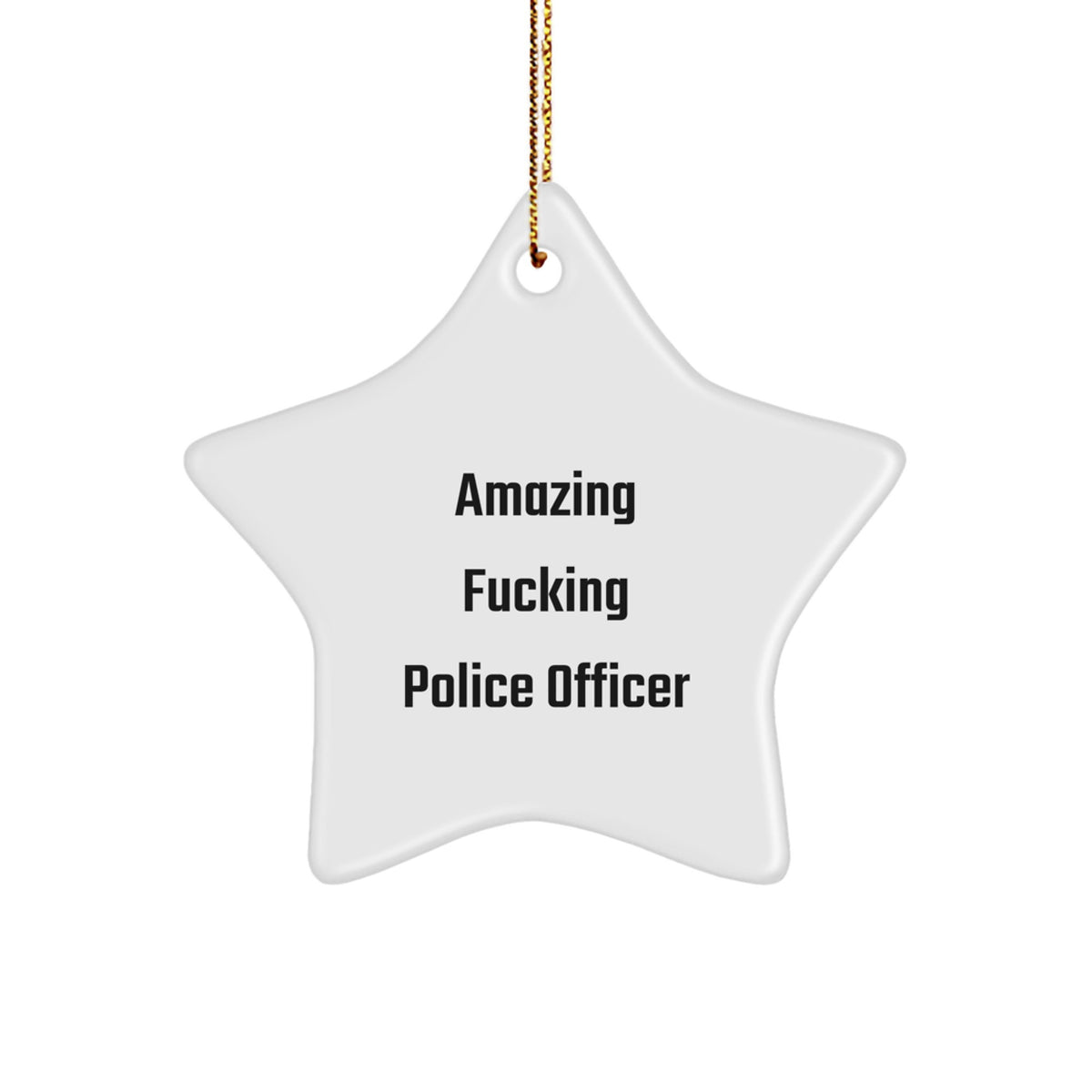 Christmas Ornament Gift Amazing Fucking Police Officer Keepsake for Kids - Image 1