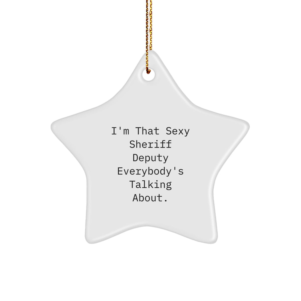 Christmas Gift Sheriff Deputy Star Ornament for Her Present - Image 1