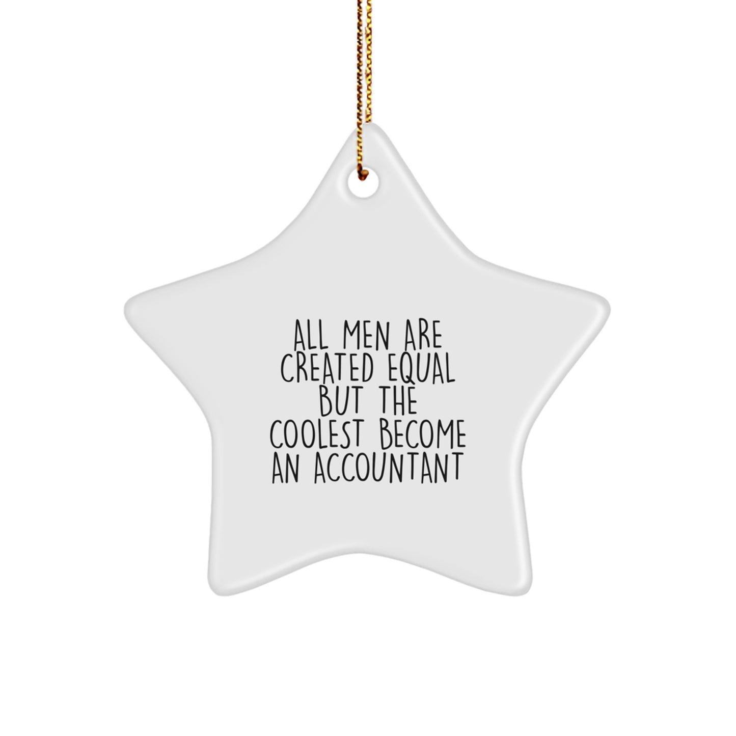Funny Quote Accountant Gifts from Friends, Star Ornament for Men, White Star Shaped Decoration, Christmas Unique Gifts for Accountant - Image 1