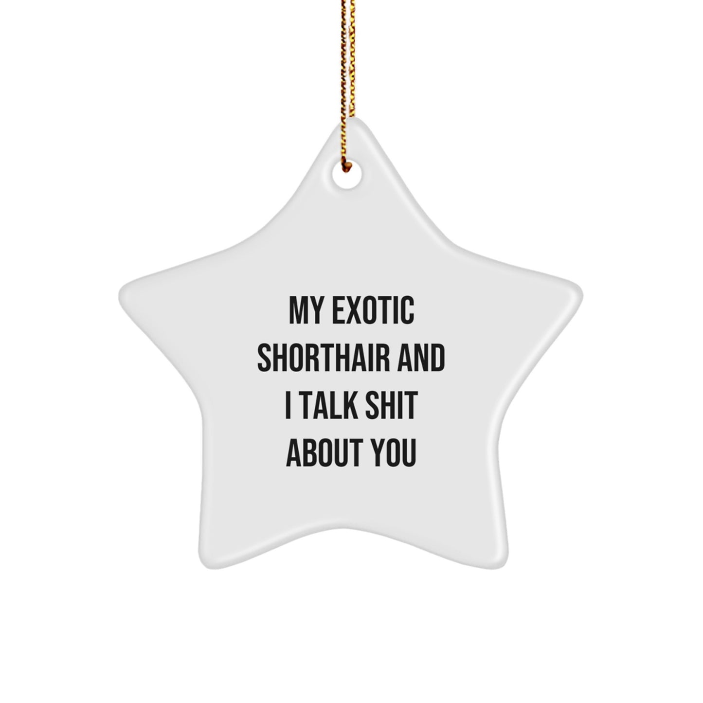 Funny Exotic Shorthair Cat Star Ornament Gifts from Friends, Family, and Co-Workers for Exotic Shorthair Cat Lovers at Christmas - Image 1