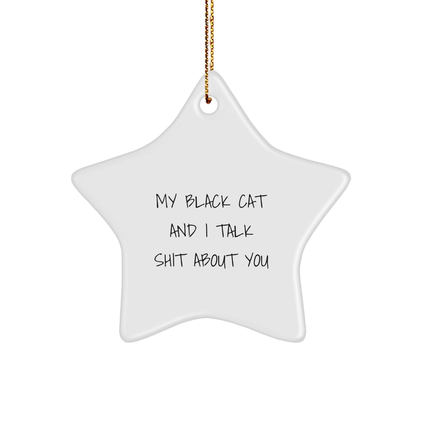 Funny Black Cat Star Ornament Gifts for Black Cat Lovers from Friends and Family - Christmas Unique Ornament - Image 1