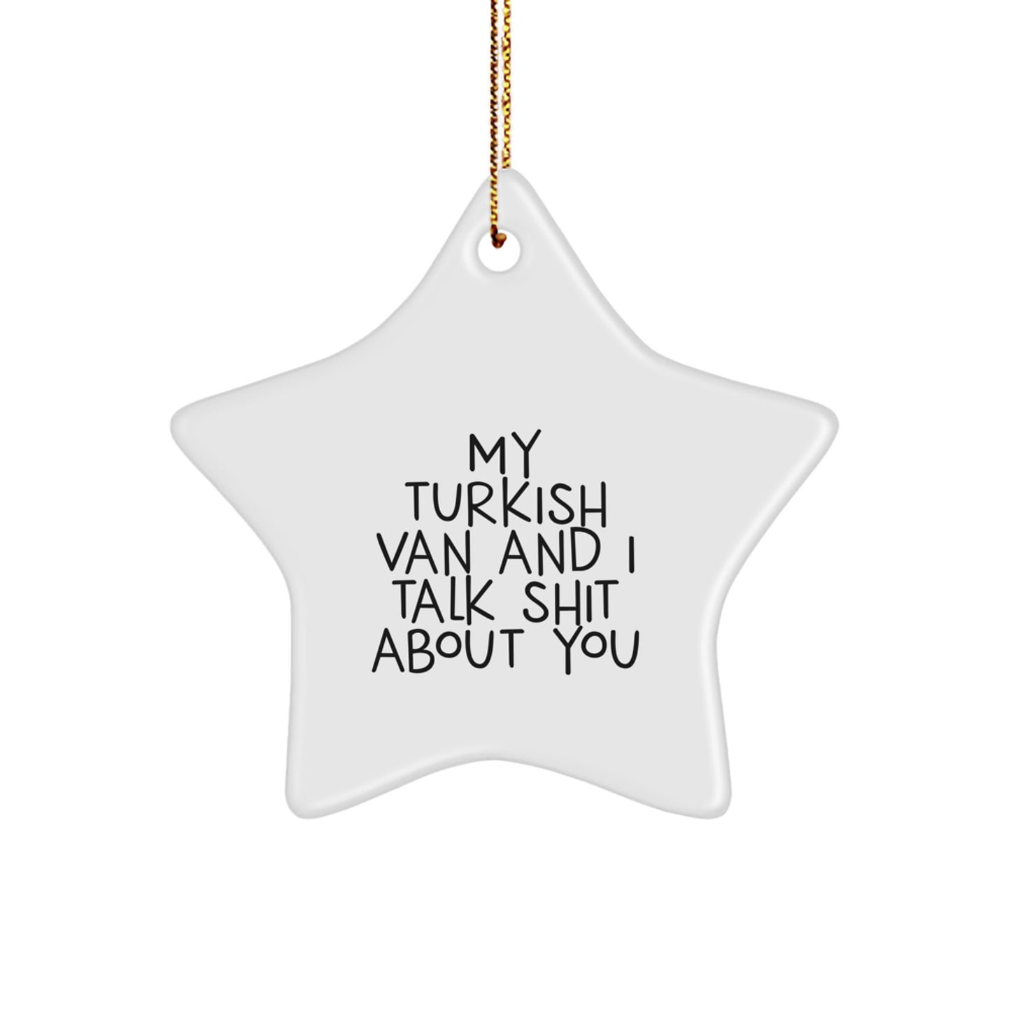 Funny Turkish Van Cat Star Ornament Gifts from Friends and Family for Christmas Decorations - Image 1