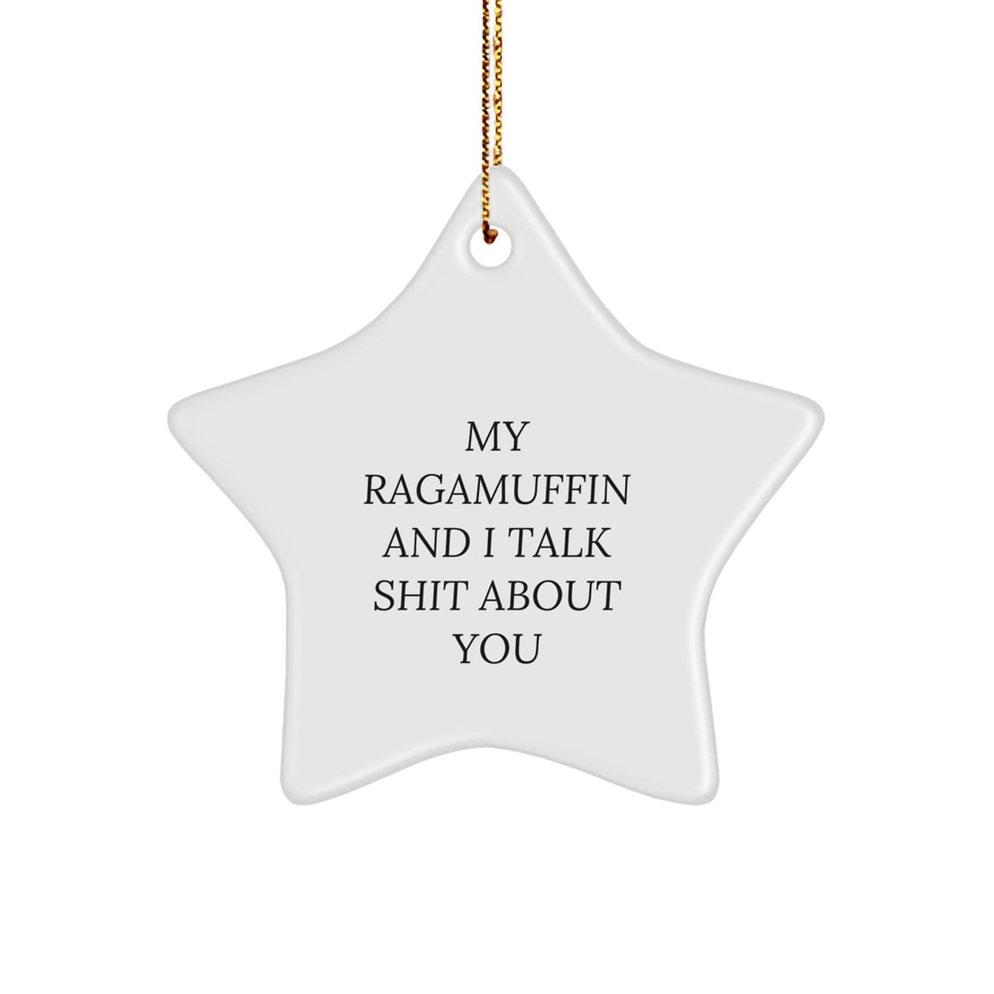 Ragamuffin Cat Gifts from Friends Funny Star Ornament Christmas Unique - Image 1