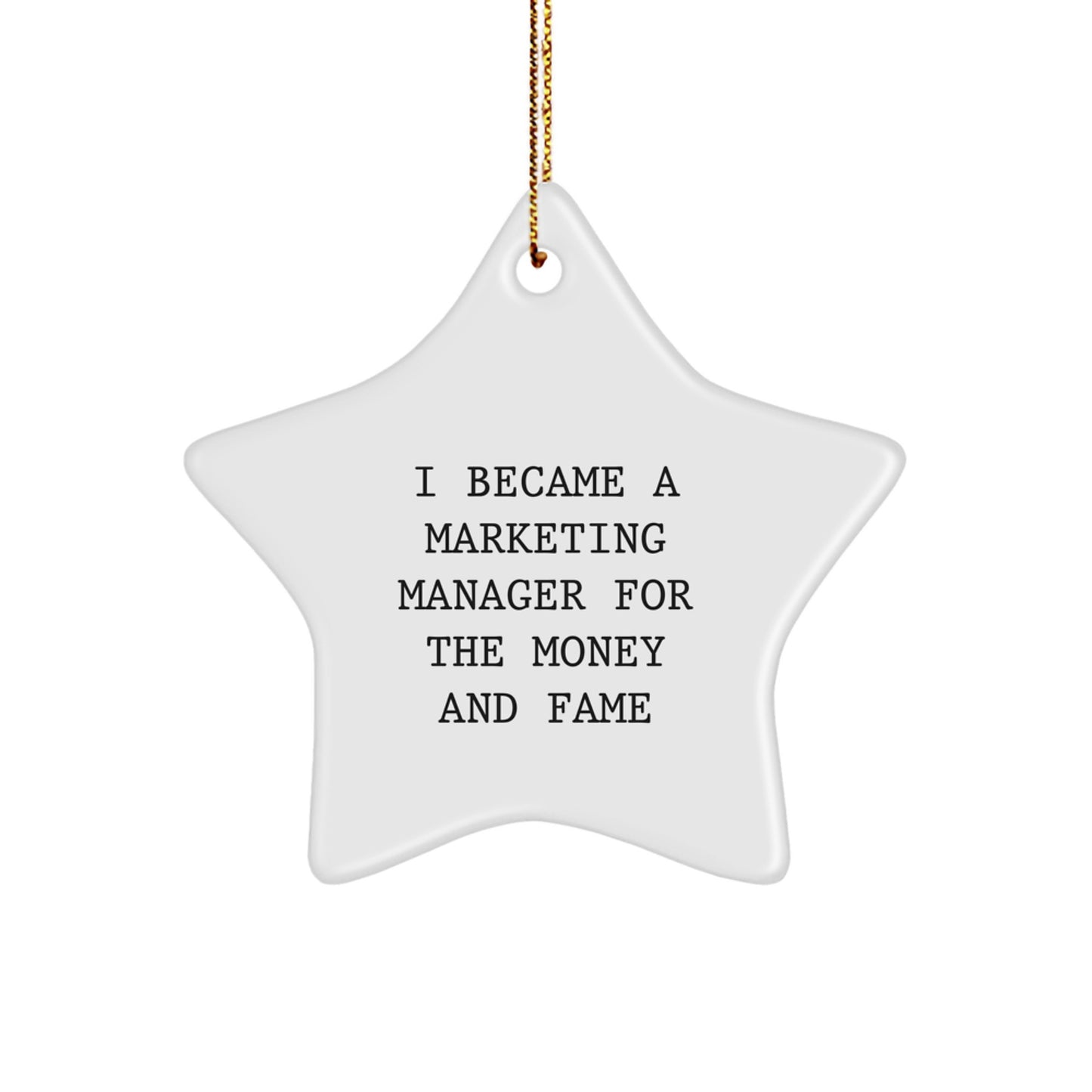 Marketing Manager Star Ornament, Funny Quote Gifts for Christmas Unique Decorations - Image 1