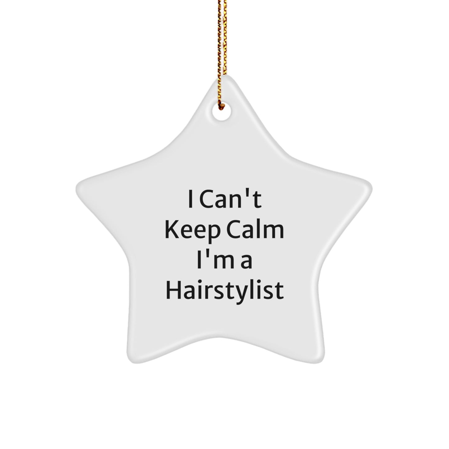 Funny Hairstylist Star Ornament Gifts from Men for Women Friends Family - I'm A Hairstylist Star Shaped White Christmas Decorations - Image 1