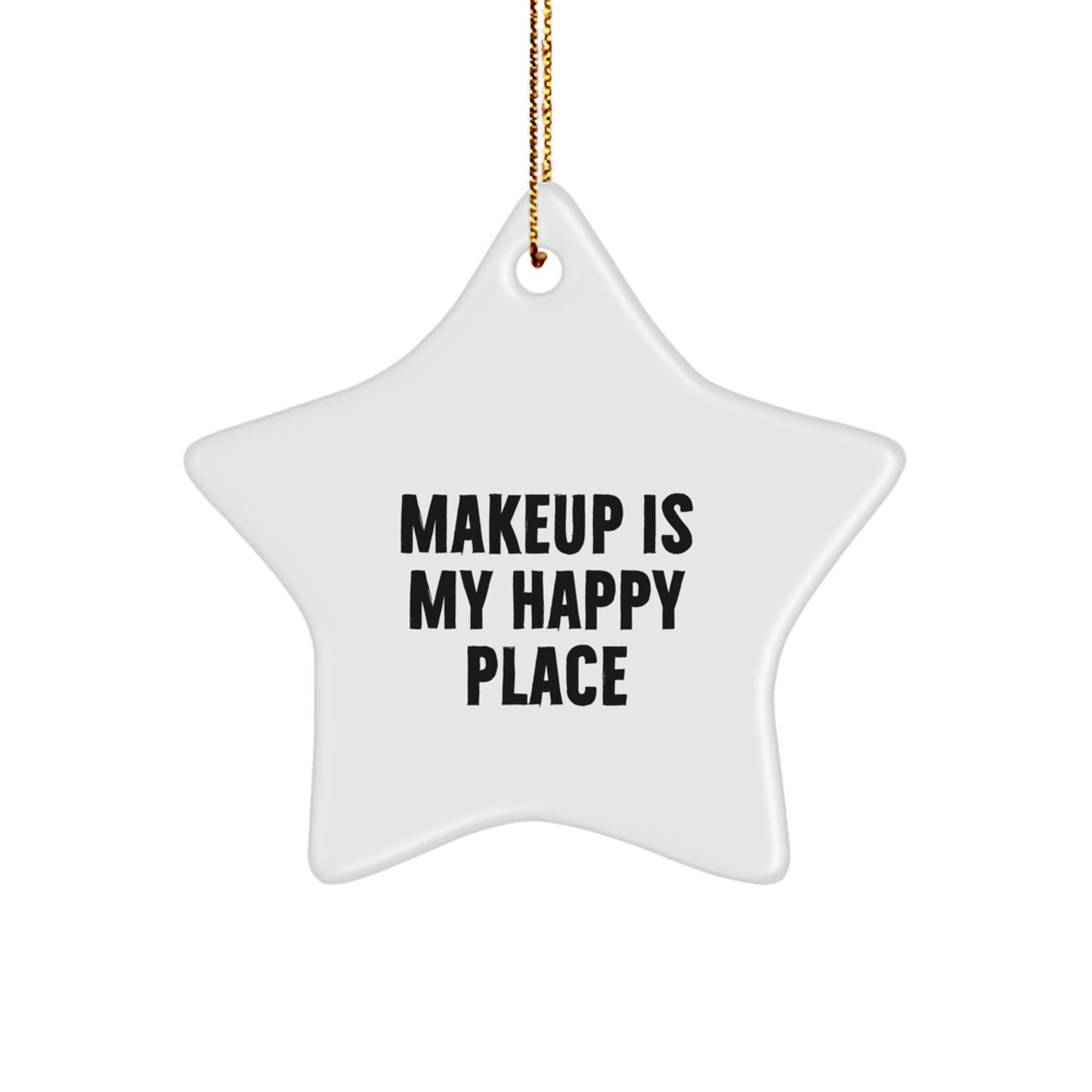 Funny Makeup Decorations, White Star Ornament Gifts from Friends, Family, or Coworkers for Makeup Lovers on Christmas Day - Image 1