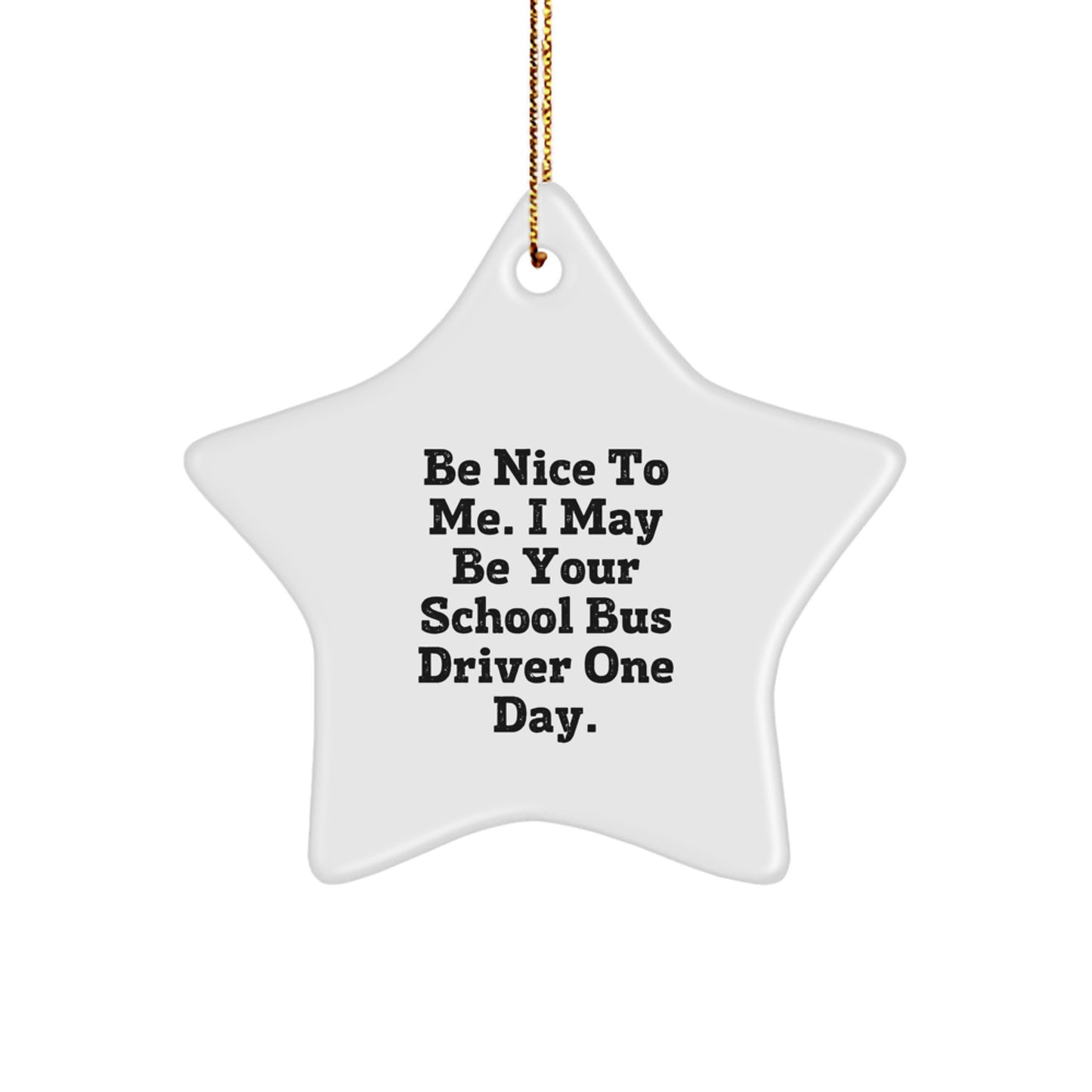 Funny School Bus Driver Star Ornament, Be Nice To Me Gifts for School Bus Driver Christmas Unique Gifts from Men - Image 1