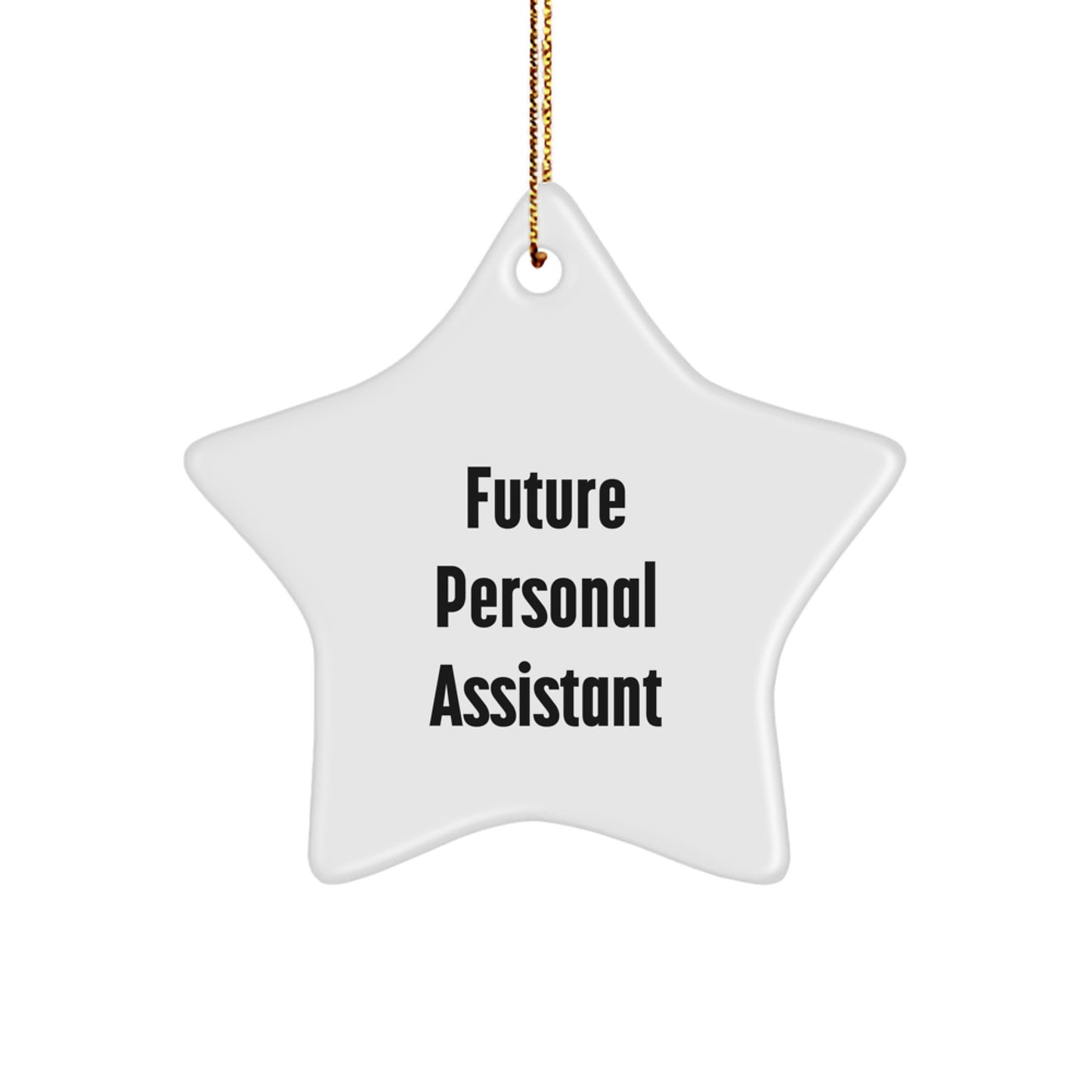 Funny Personal Assistant Gifts from Friends, Coworkers, or Family - Future Personal Assistant Star Ornament, White, 3.25'' tall, Perfect for Christmas - Image 1