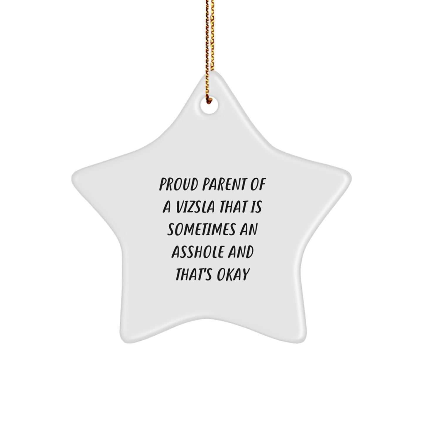 Funny Vizsla Dog Christmas Unique Gifts for Men or Women, Star Ornament from Proud Parents, Gifts from Friends and Family - Image 1