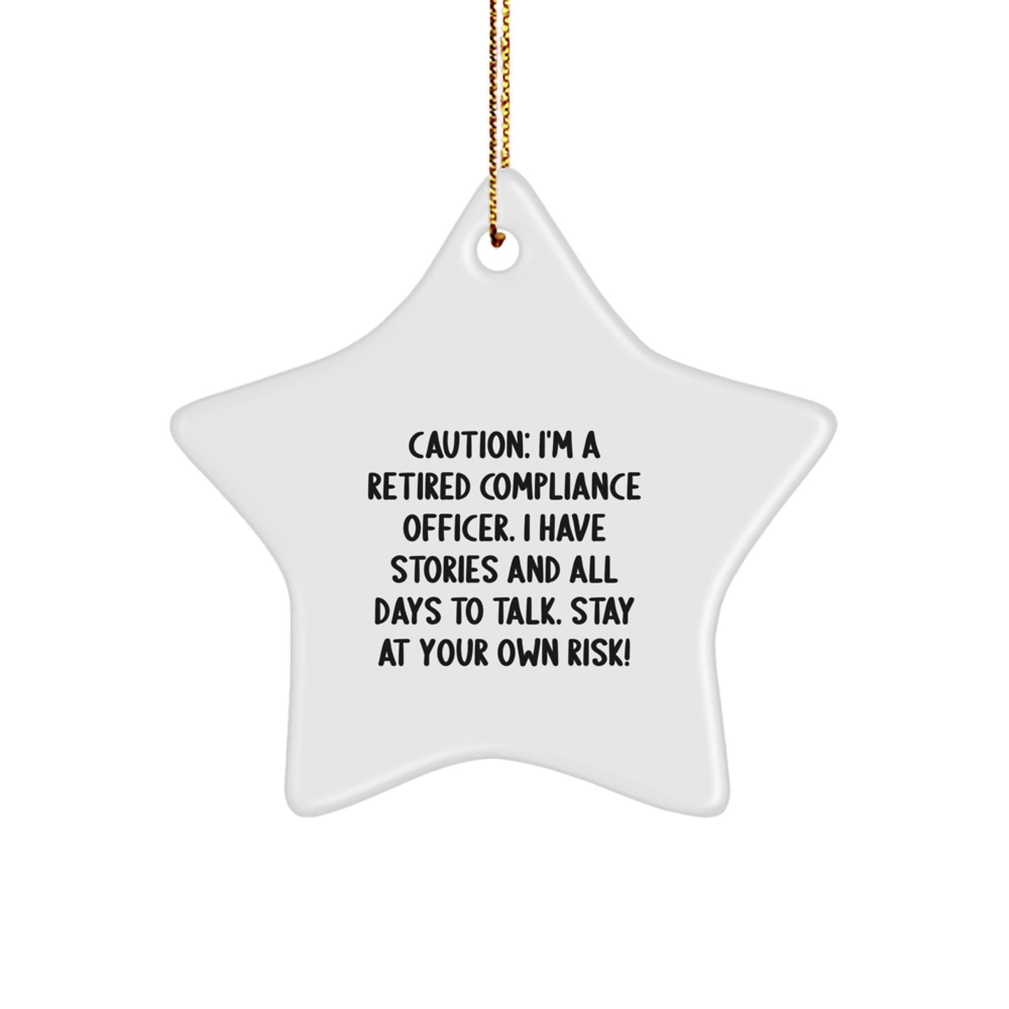 Compliance Officer Star Ornament, Funny Gift for Friends, Coworkers, Family from Retired Compliance Officer, Christmas Decorations - Image 1