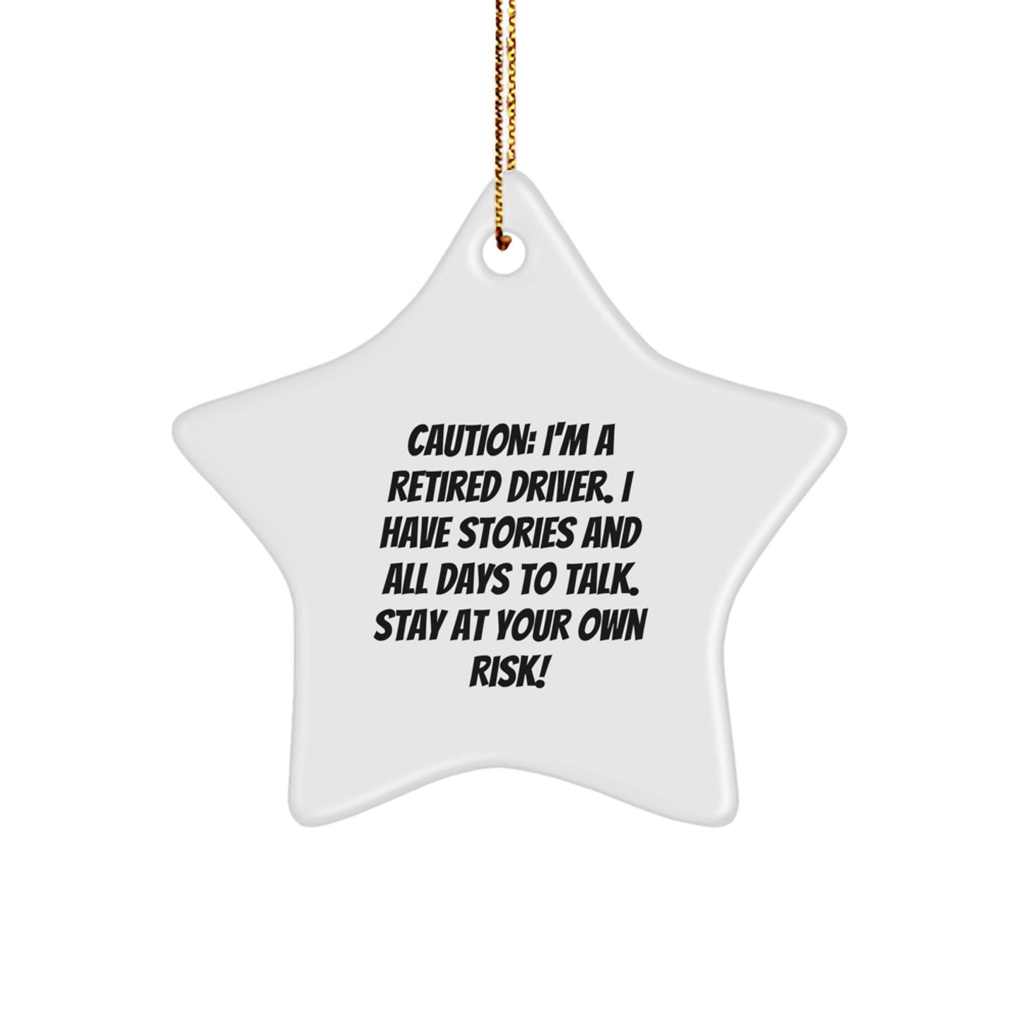 Funny Driver Gifts from Friends - Retired Driver Star Ornament, Christmas Unique Presents for Men, Women, Coworkers, Family - Image 1