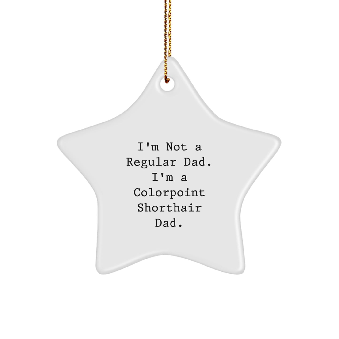 Funny Colorpoint Shorthair Cat Dad Star Ornament Gifts from Men to Family for Christmas Unique - Image 1