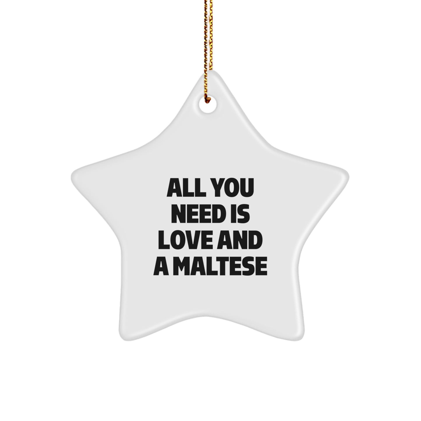 Funny Maltese Dog Christmas Star Ornament Gifts from Family Friends for Maltese Lovers - Image 1