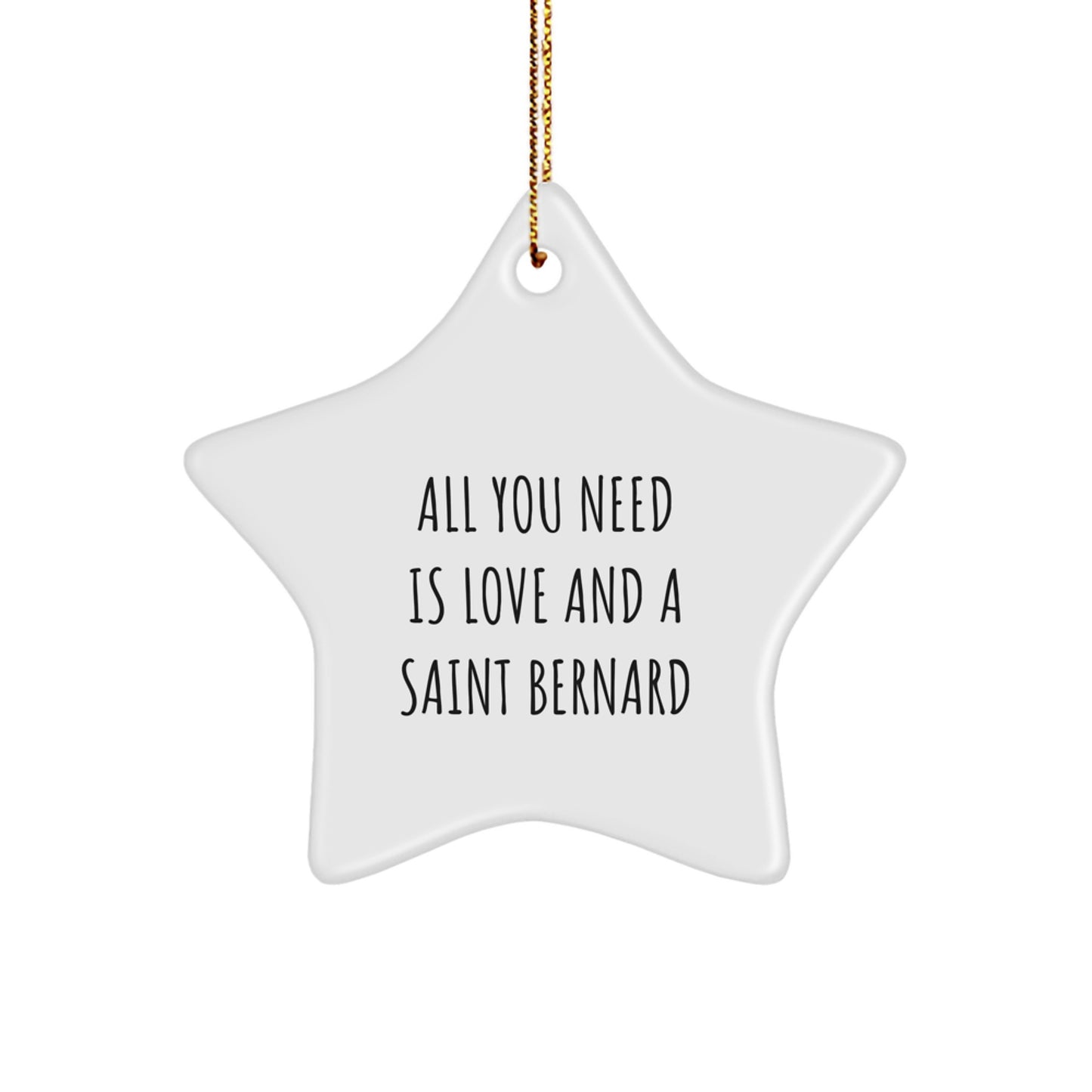 Funny Saint Bernard Dog Christmas Unique Gifts from Family to Saint Bernard Dog Lover Star Ornament - Image 1