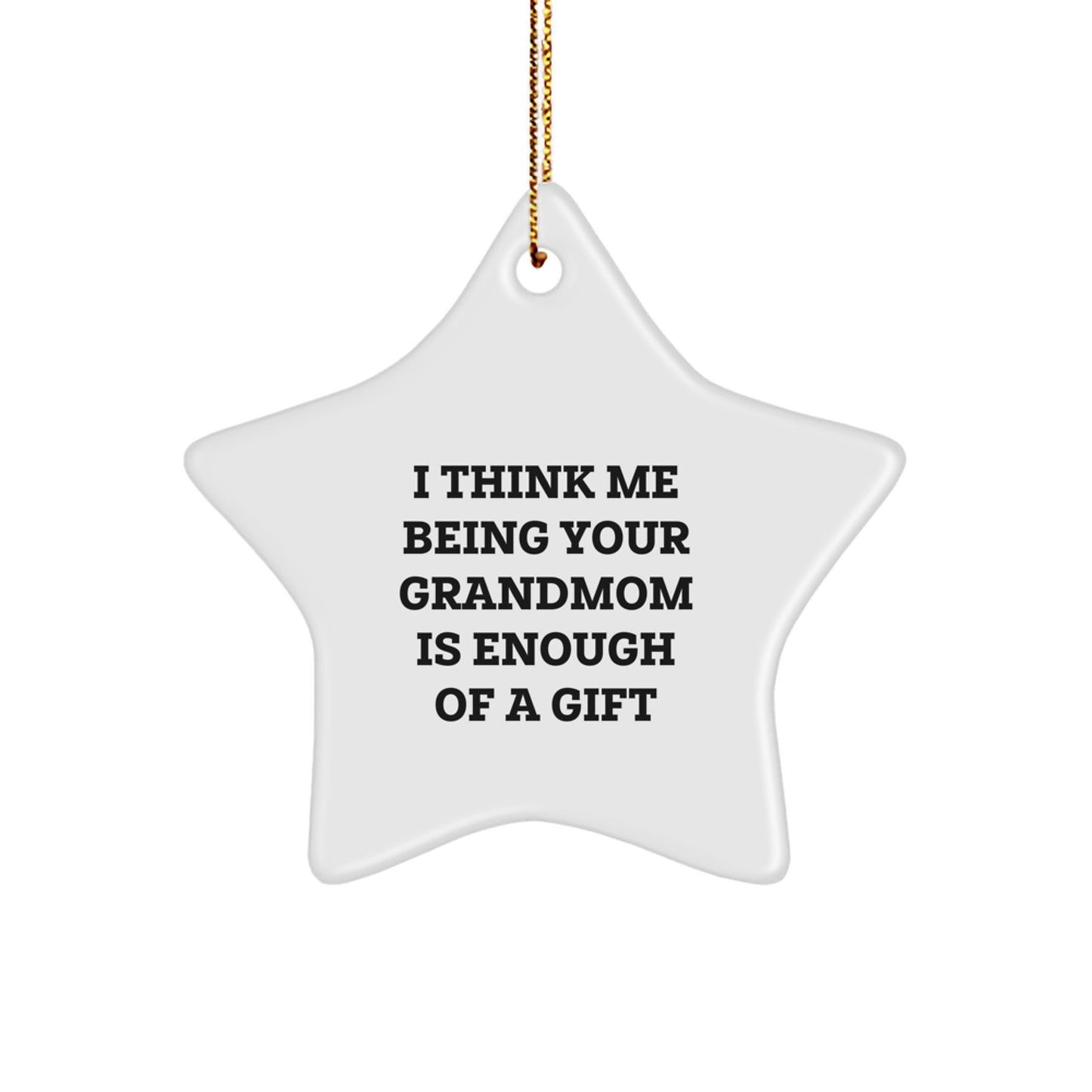 Funny Grandmom Gifts from Grandkids for Christmas Star Ornament, Handmade Star Shaped Decoration - Image 1