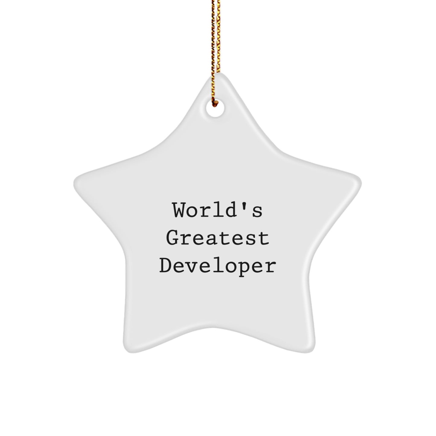 Funny Developer Gifts from Friends, World's Greatest Developer Star Ornament, Christmas Unique Gifts for Developer, Developer Star Decoration - Image 1