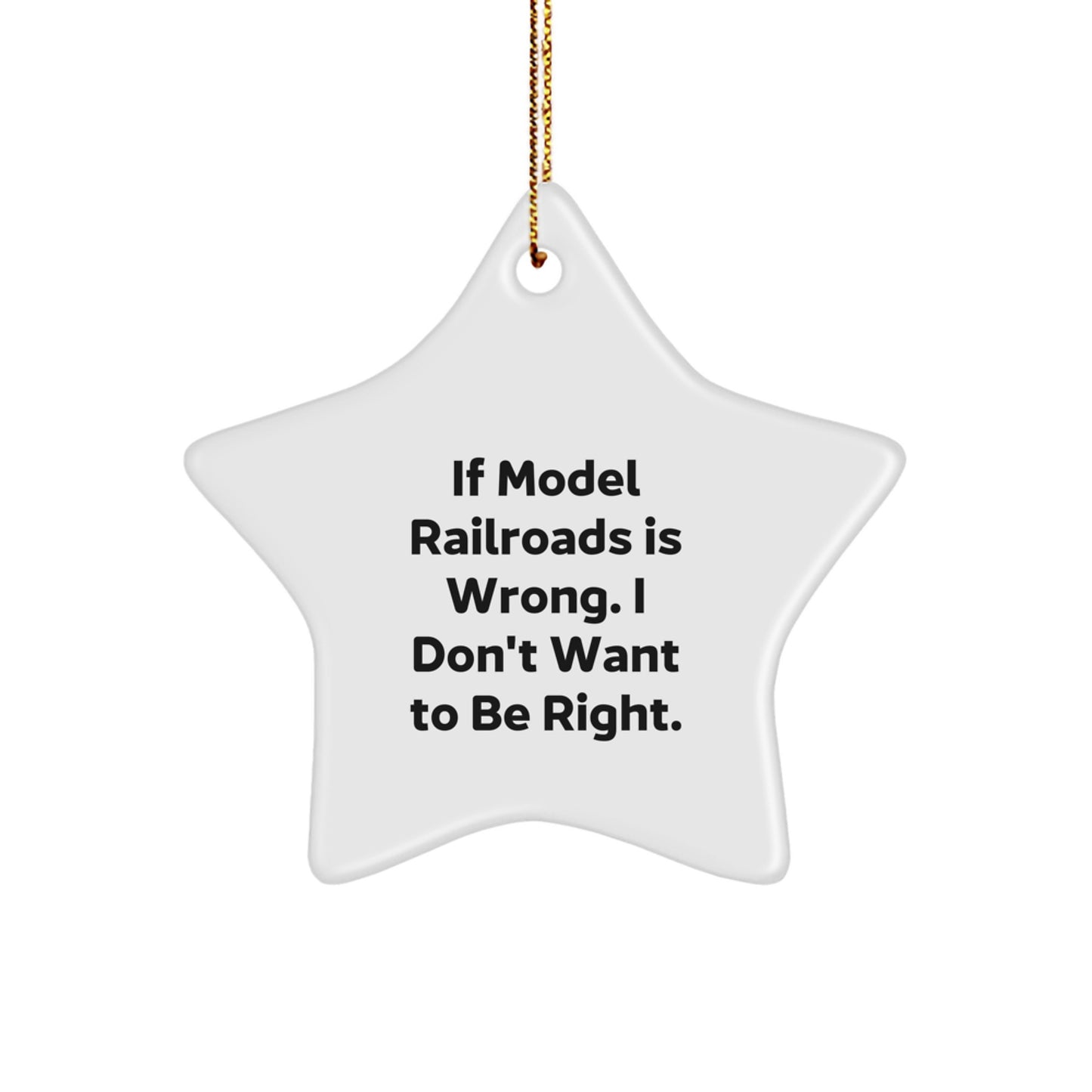 Funny Model Railroads Gifts from Men, Gifts for Model Railroads Enthusiasts, White Star Ornament for Christmas Unique Gifts - Image 1