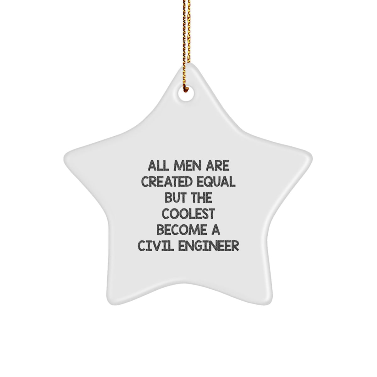 Civil Engineer Keepsake Christmas Ornament for Him Gift Star Map - Image 1