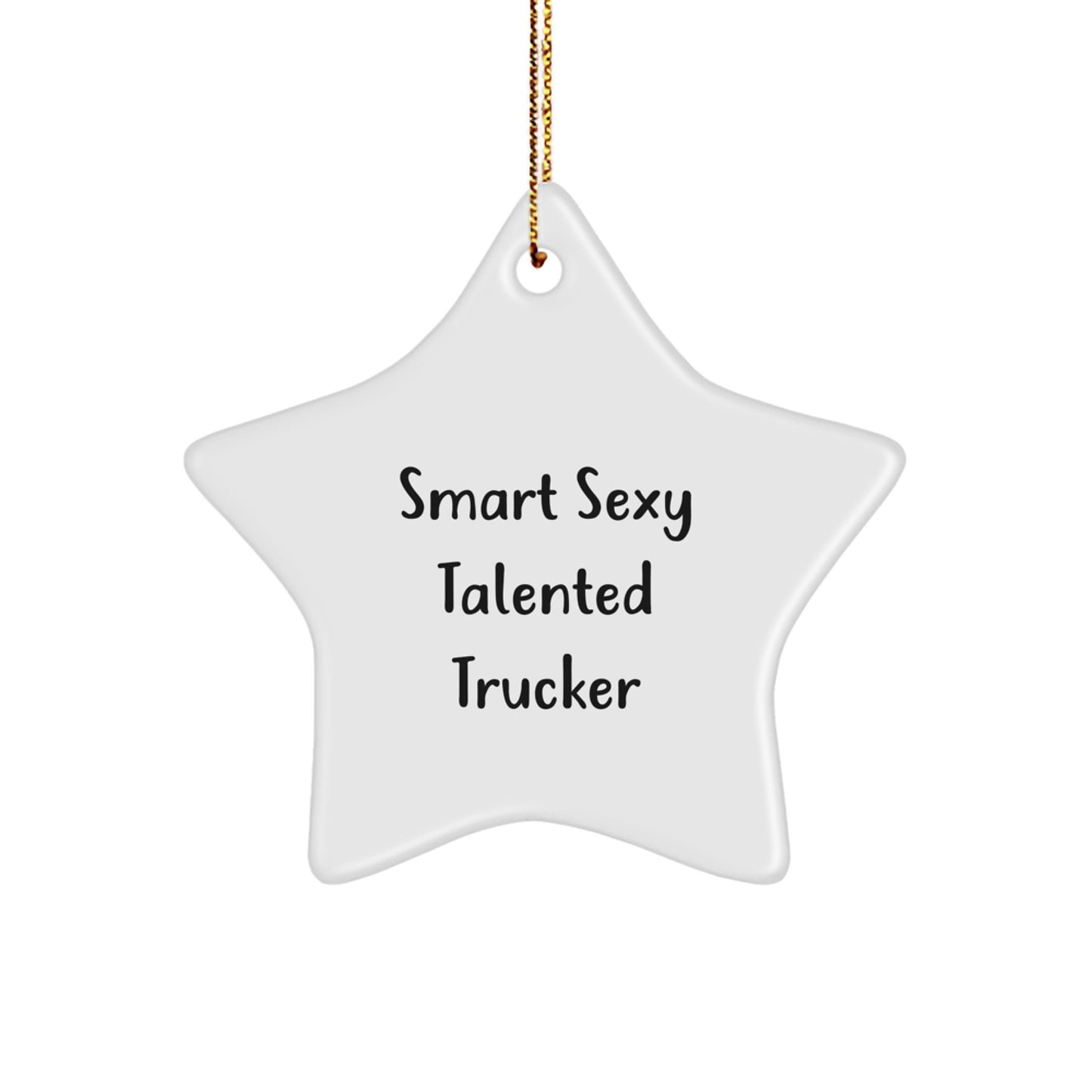 Funny Trucker Gifts from Men, Star Ornament for Christmas Unique Gifts for Trucker - Image 1