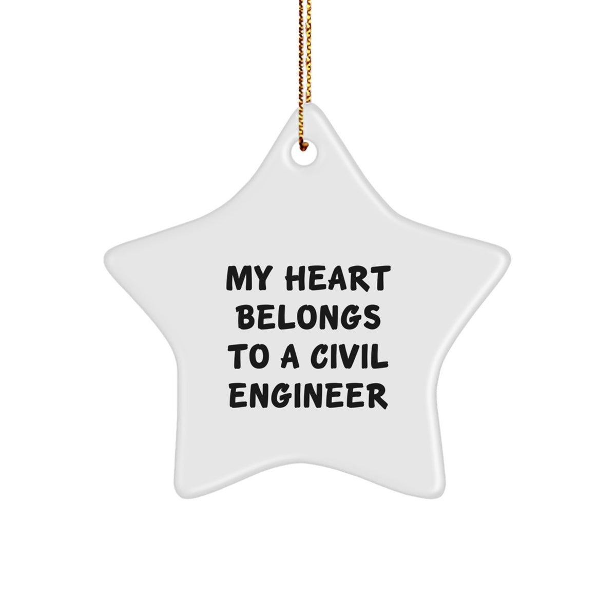 Heartfelt Civil Engineer Christmas Unique Gift Star Ornament for Friends - Image 1