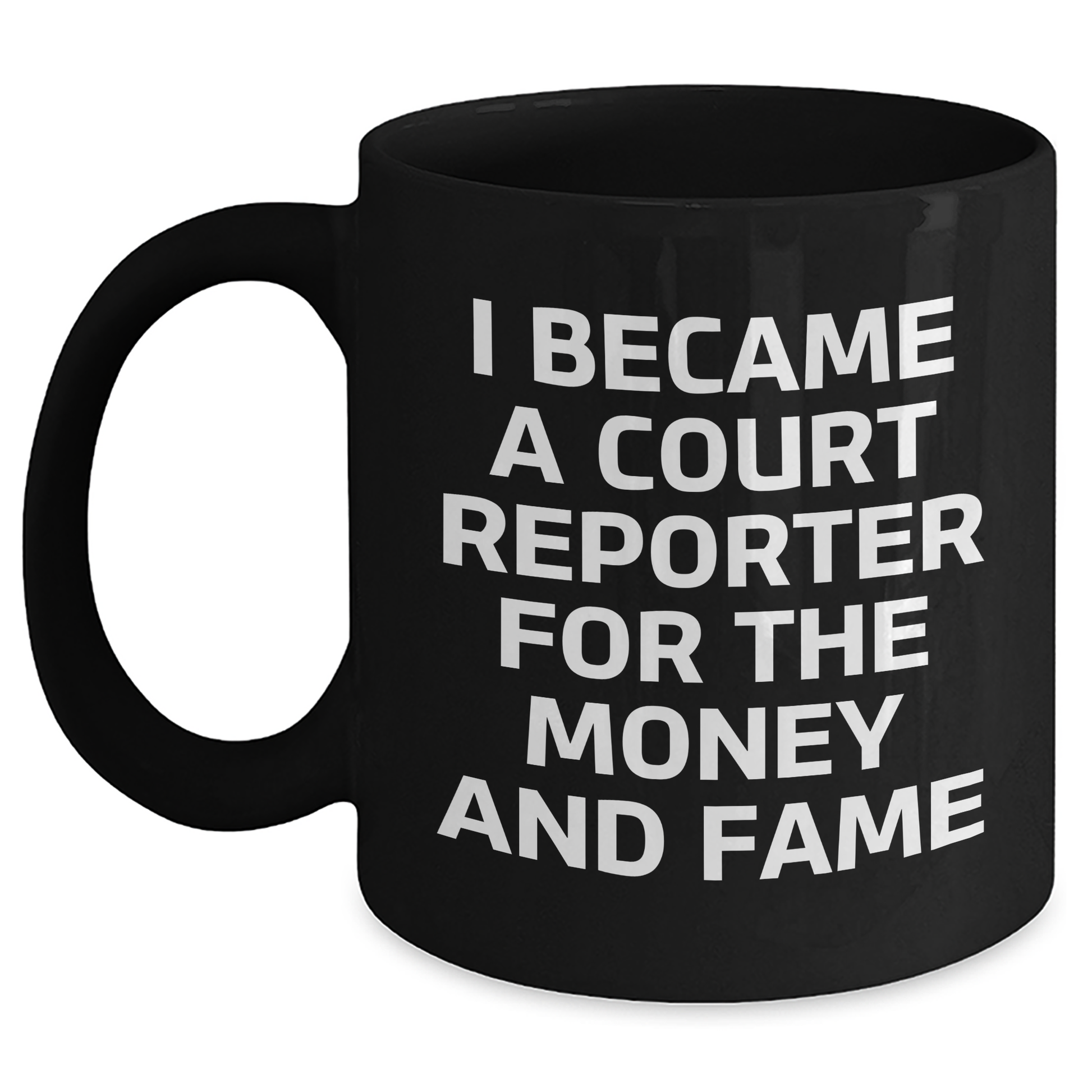 Funny Court Reporter Quote Gifts for Him or Her, Black Coffee Mug, Graduation Unique Gifts from Friends or Family - Main
