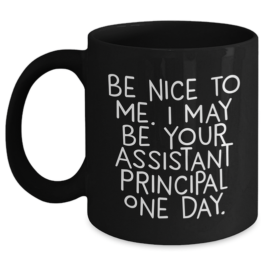 Funny Assistant Principal Black Coffee Mug Gifts from Men to Assistant Principal, Graduation Unique Gifts - Main