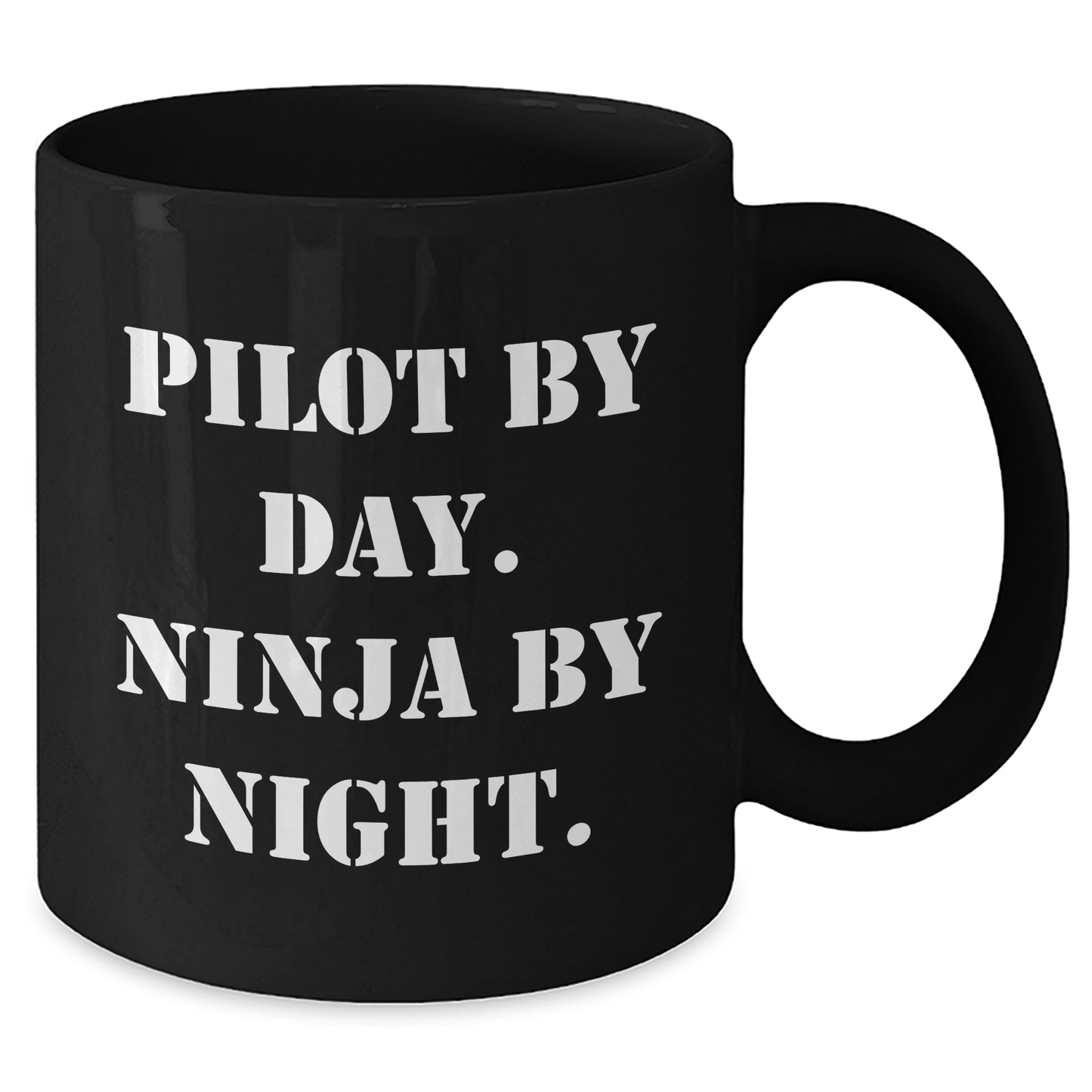 Pilot Gifts By Day, Ninja By Night Funny Black Coffee Mug, Father's Day Unique Gifts from Men to Pilot Friends and Family - Additional