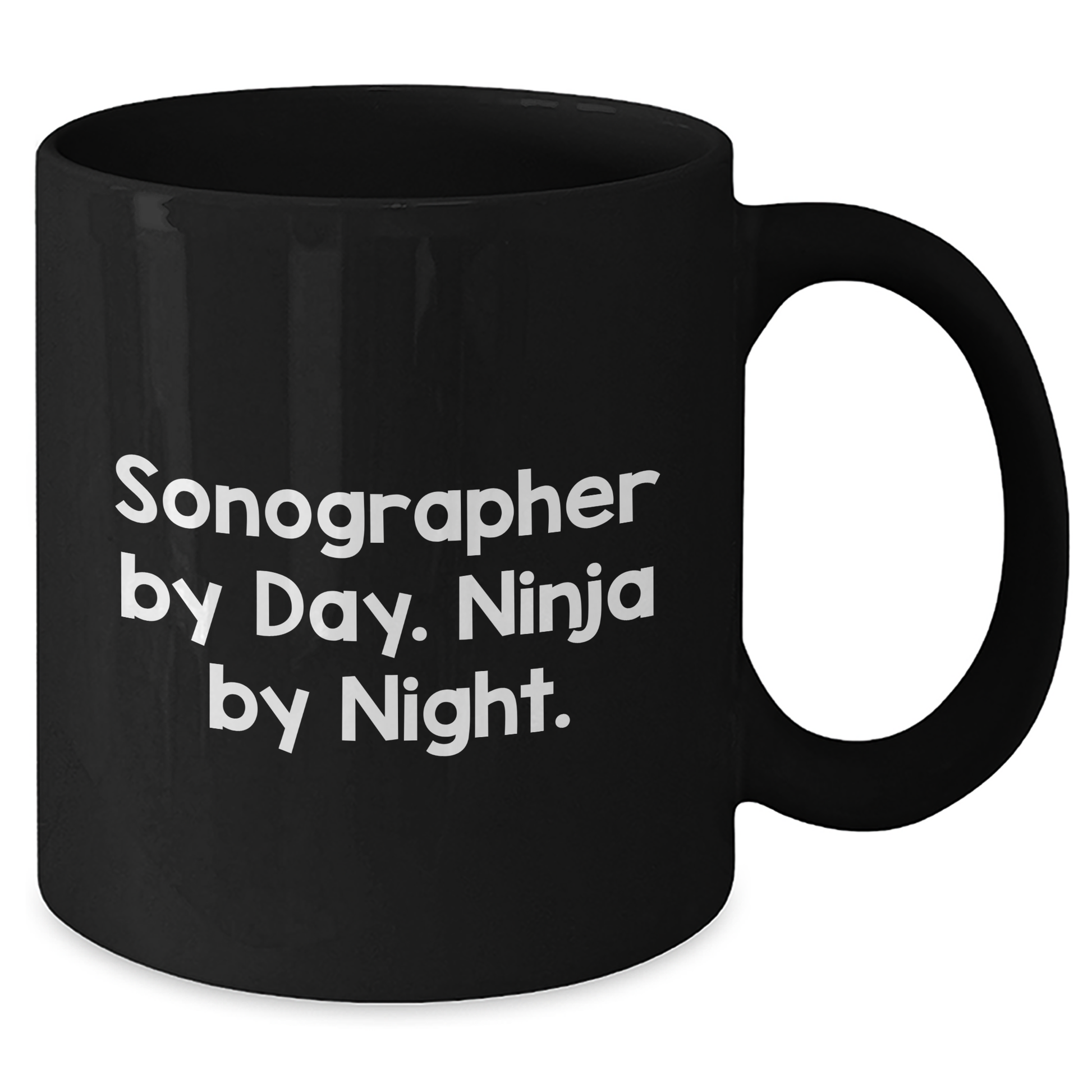 Sonographer Humor Gift, 'Sonographer By Day. Ninja By Night.' Funny Coffee Mug for Dad, Black Coffee Mug for Father's Day Unique Gifts from Family - Additional