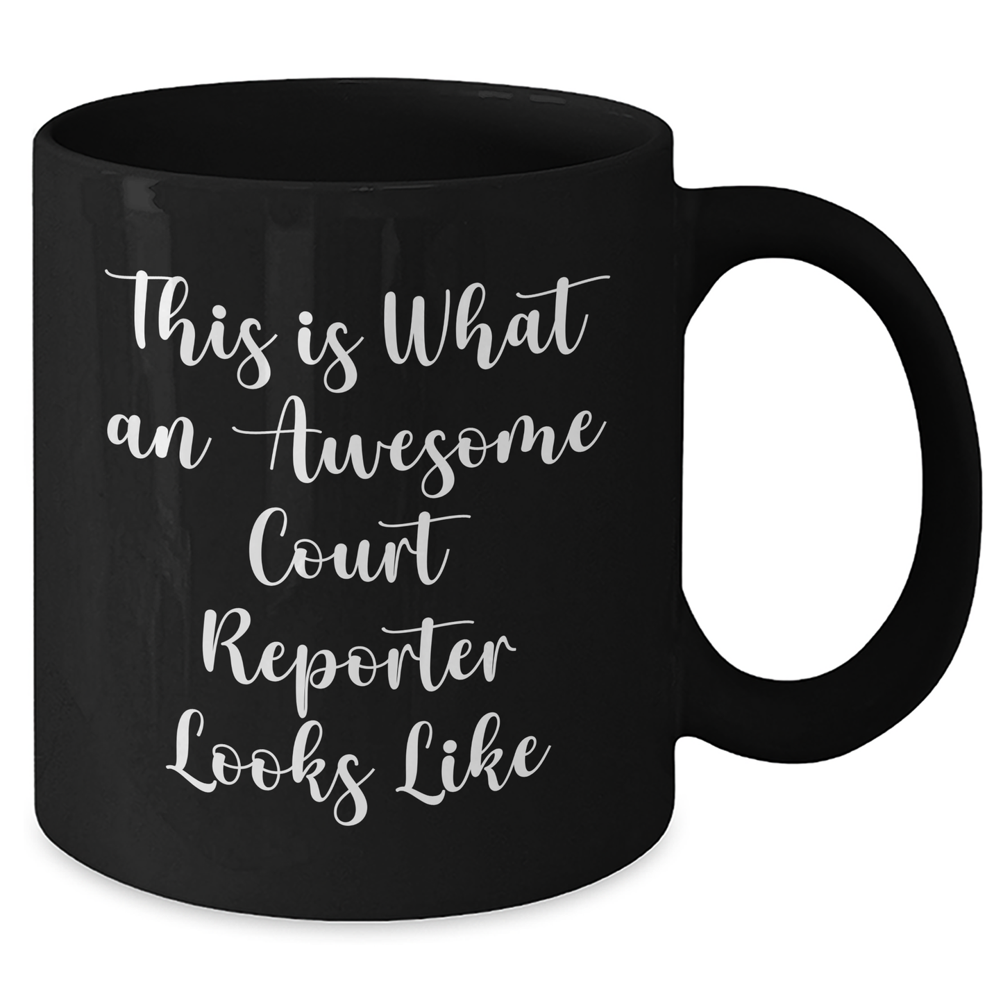 Funny Court Reporter Gifts from Friends for Court Reporter Graduation, Black Coffee Mug, 'This Is What An Awesome Court Reporter Looks Like' - Additional