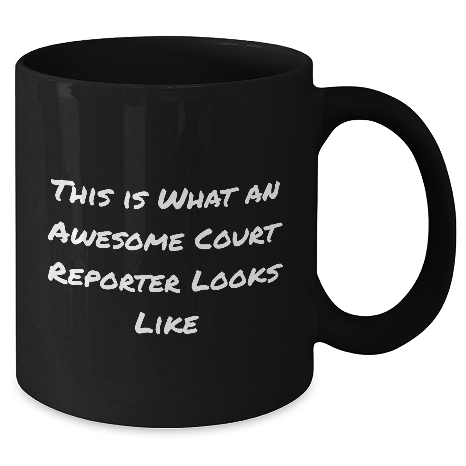 Funny Court Reporter Gifts from Friends, Court Reporter Appreciation Graduation Unique Gifts, 'This Is What An Awesome Court Reporter Looks Like' Black Coffee Mug - Additional