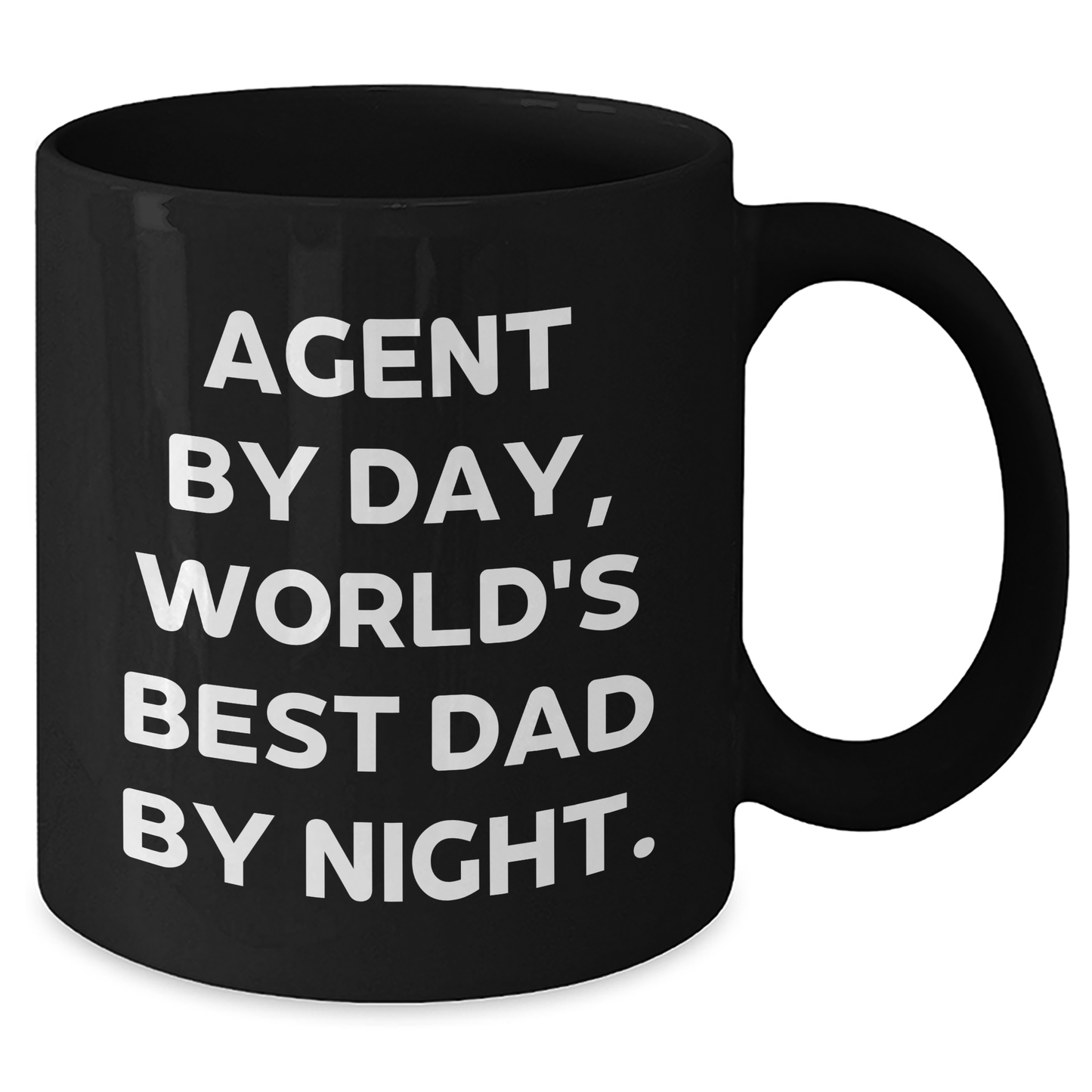 Agent By Day, Funny World's Best Dad By Night Black Coffee Mug, Gifts from Family, Father's Day Unique - Additional
