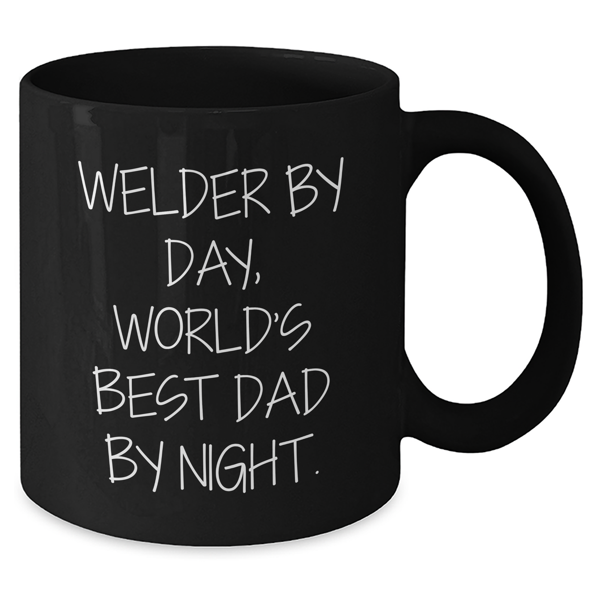 Welder Gifts for Men, World's Best Dad By Night, Black Coffee Mug, 11oz or 15oz, Microwave and Dishwasher Safe, Gifts from Dad, Gifts for Welder - Additional