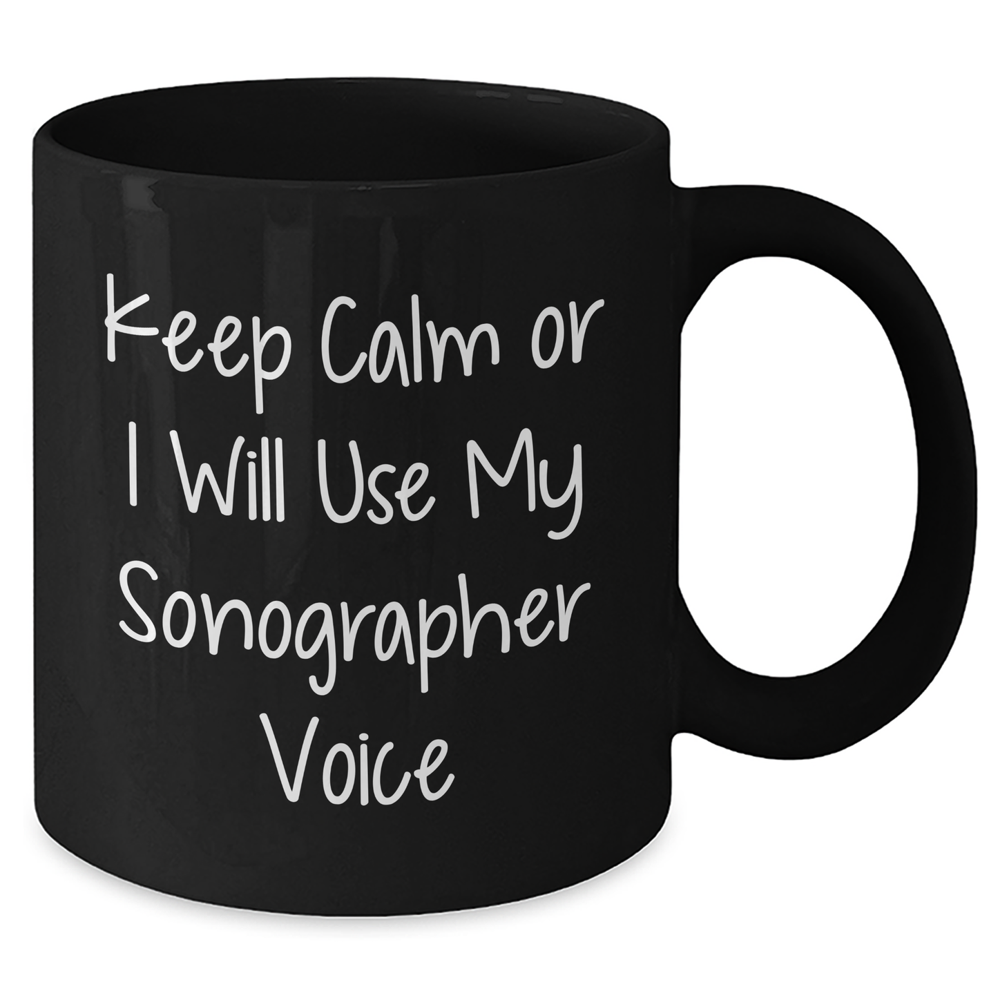 Sonographer Gifts from Friends, Funny Keep Calm Black Coffee Mug for Graduation, Perfect for Sonographer Professionals, Gifts for Sonographer, 11oz or 15oz - Additional