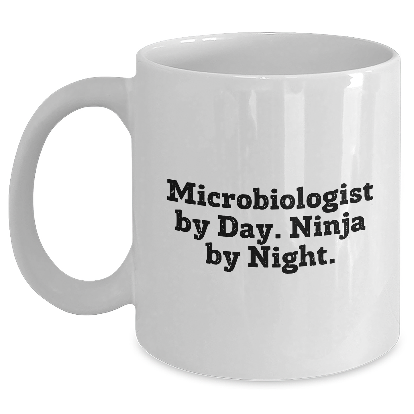 Funny Microbiologist Gifts for Him - Microbiologist By Day. Ninja By Night. White Coffee Mug, Father's Day Unique Gifts for Men, Gifts from Friends, Family, or Coworkers - Main