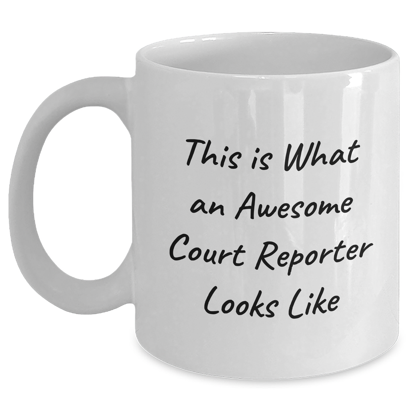 Funny Court Reporter Gifts for Men, Women, Friends, or Coworkers - White Coffee Mug, This Is What An Awesome Court Reporter Looks Like, Graduation Unique Gifts from Friends to Court Reporters - Main