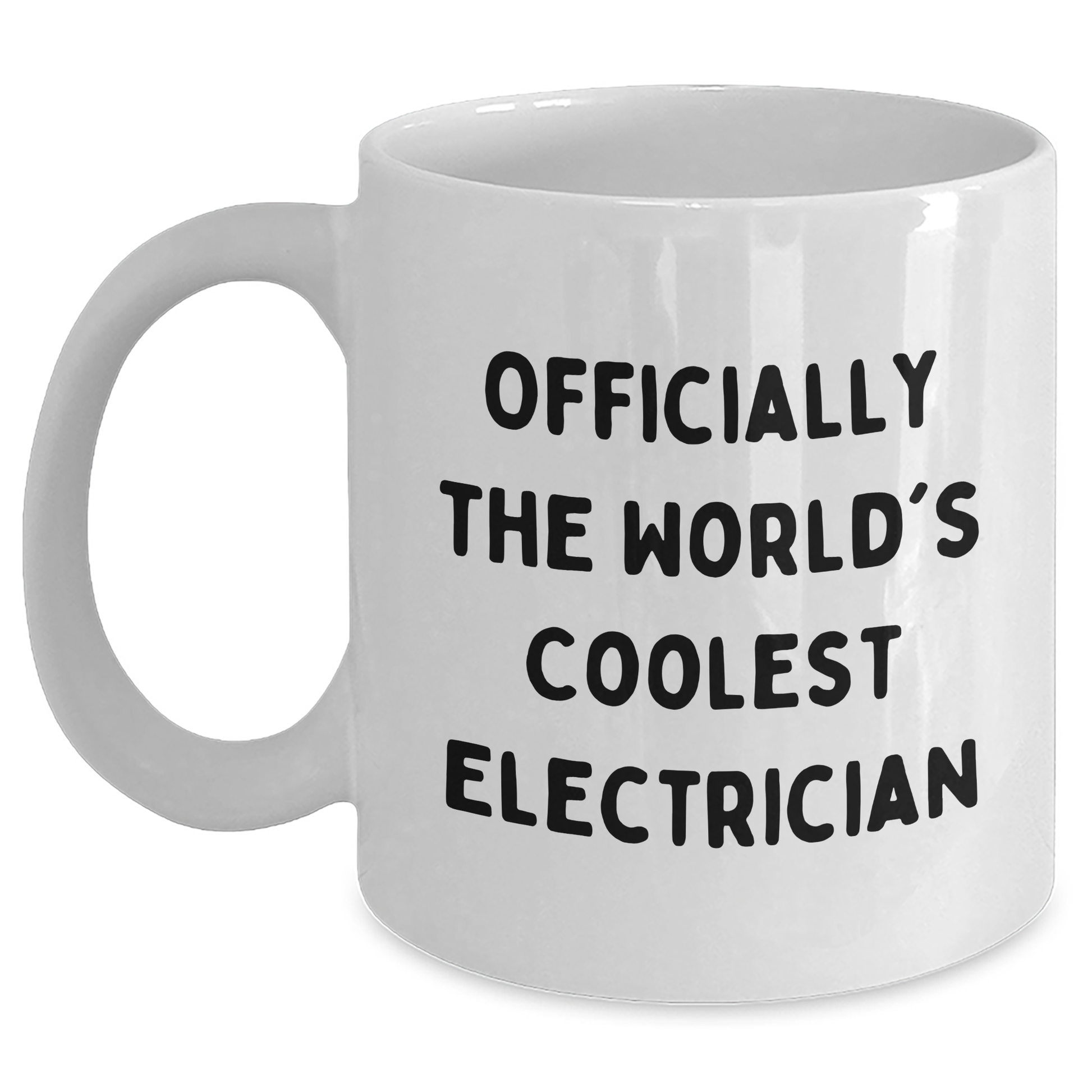 Funny Electrician Gifts for Graduation from Friends - 'Officially The World's Coolest Electrician' Quote on White Coffee Mug - Main