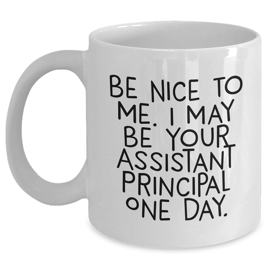 Funny White Coffee Mugs for Assistant Principal, Gifts from Men to Assistant Principal, Graduation Unique Gifts - Main