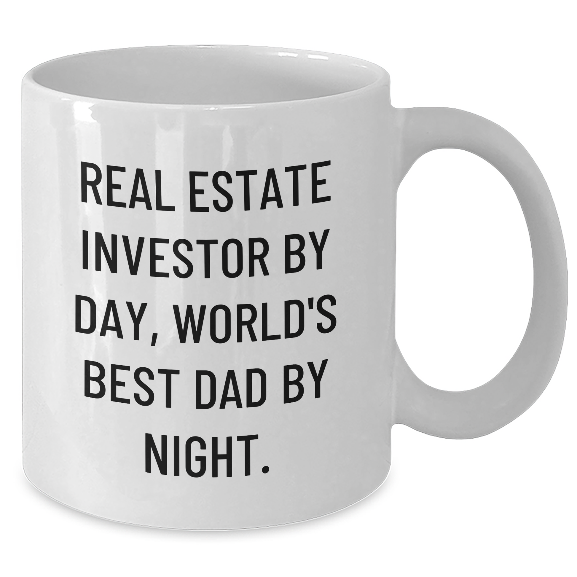Real Estate Investor Gift, White Coffee Mug, 'Real Estate Investor By Day, World's Best Dad By Night.' Funny Graduation Mug, Gifts from Men to Real Estate Investors, Gifts for Real Estate Investors - Additional