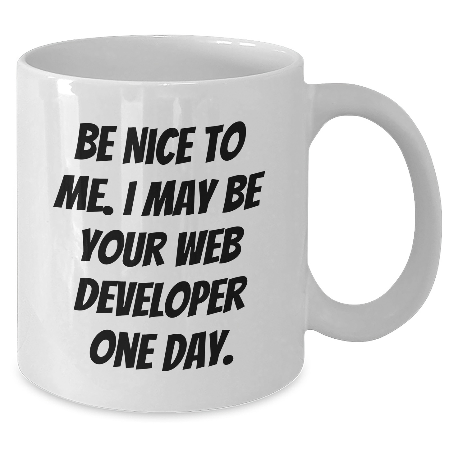 Funny Web Developer Gifts from Friends for Graduation - Be Nice To Me I May Be Your Web Developer One Day White Coffee Mug - Additional