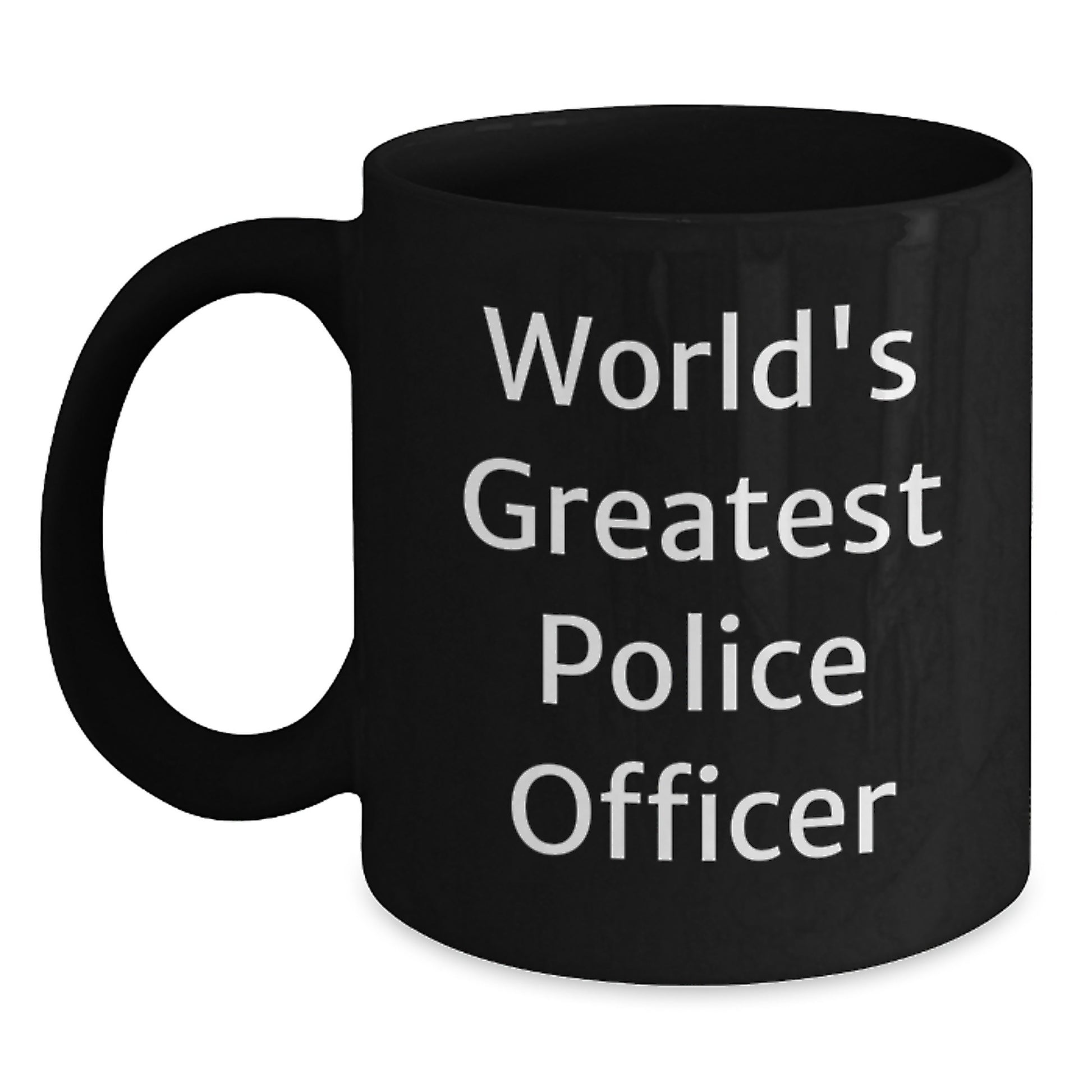 Funny Police Officer Gifts from Men, Unique Black Coffee Mugs for Christmas, World's Greatest Police Officer - Main