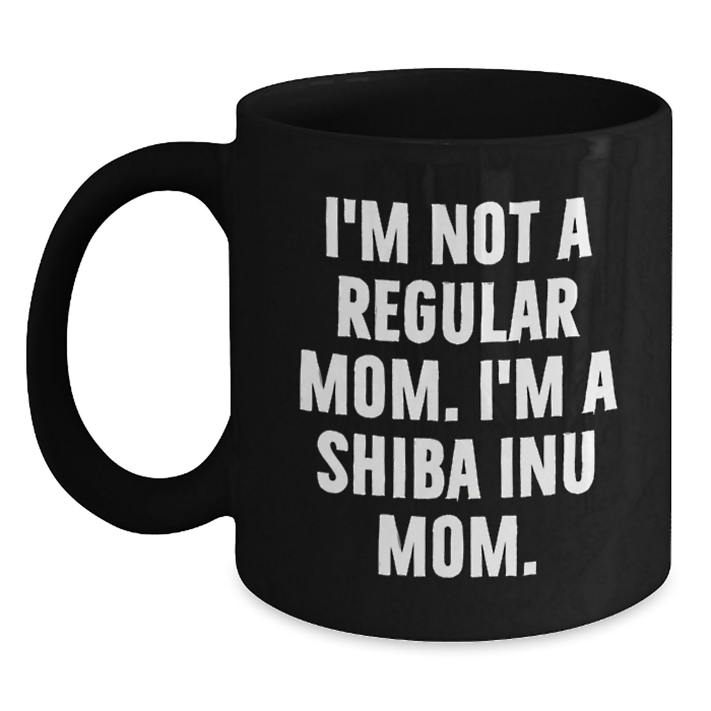 Funny Shiba Inu Mom Gifts from Family, Birthday Unique Gifts for Shiba Inu Dog Enthusiasts, Black Coffee Mug - Main