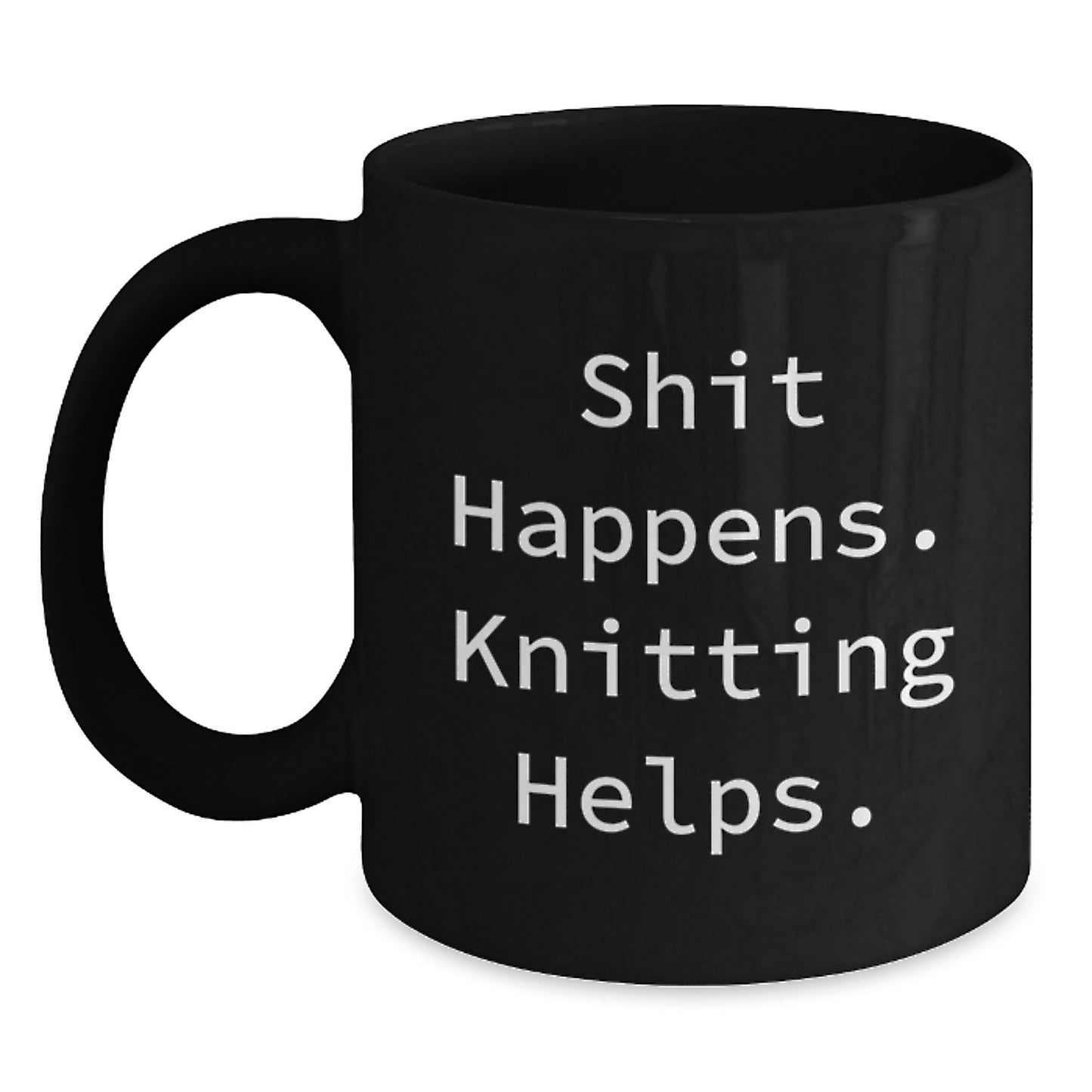 Funny Knitting Gifts for Knitting Enthusiasts, Black Coffee Mugs from Friends, Inspirational Birthday Unique Gifts for Men Women Family - Main