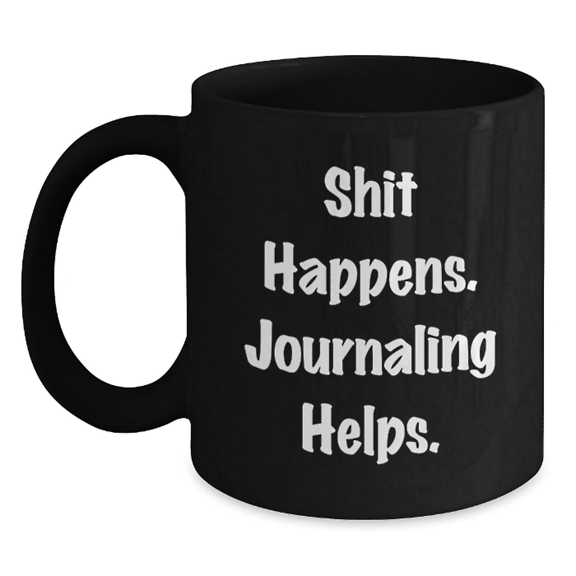 Funny Journaling Gifts from Friends for Journaling Enthusiasts Black Coffee Mug for Birthday Unique Gifts - Main