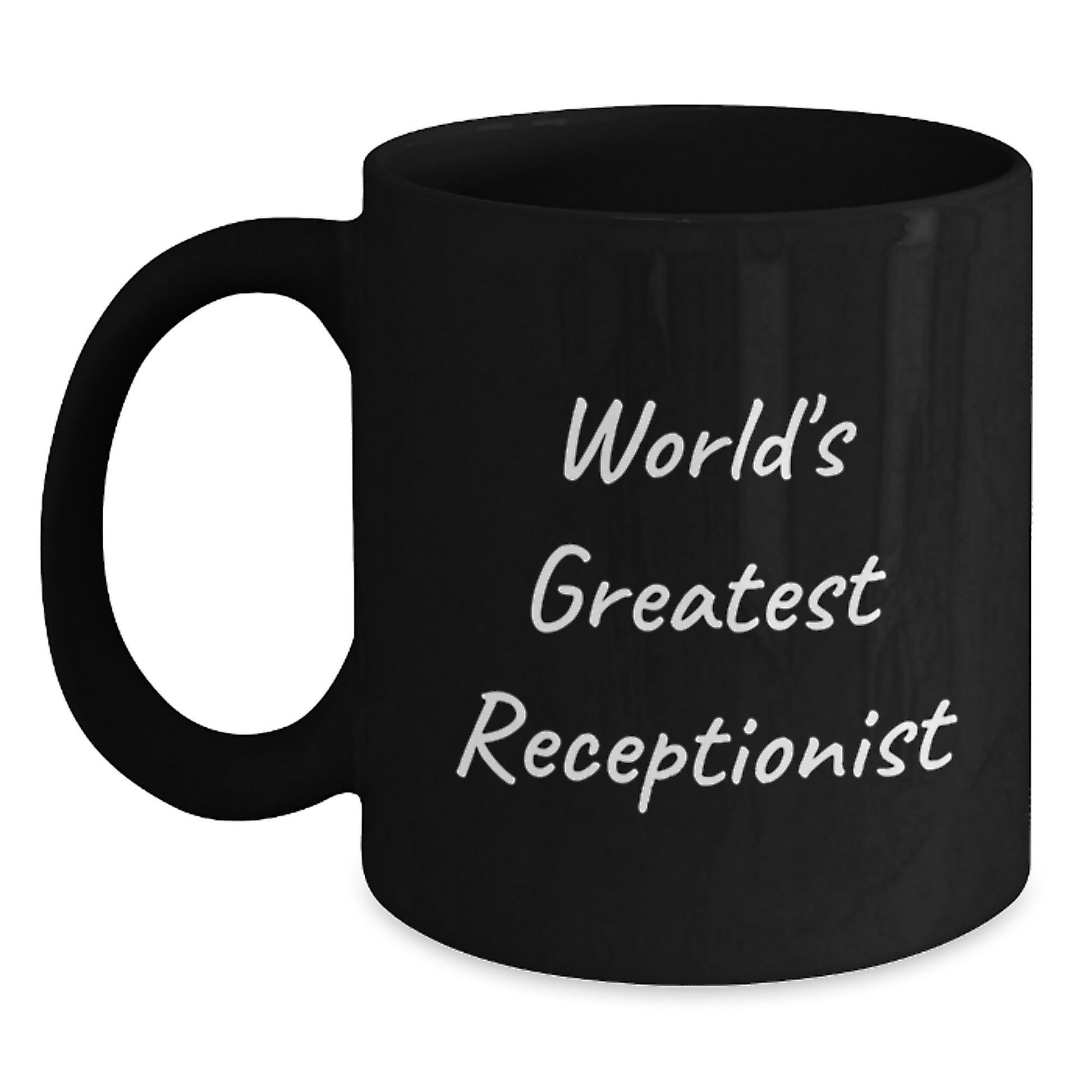 Funny World's Greatest Receptionist Gifts from Friends to Receptionist Black Coffee Mug Perfect for Father's Day - Main